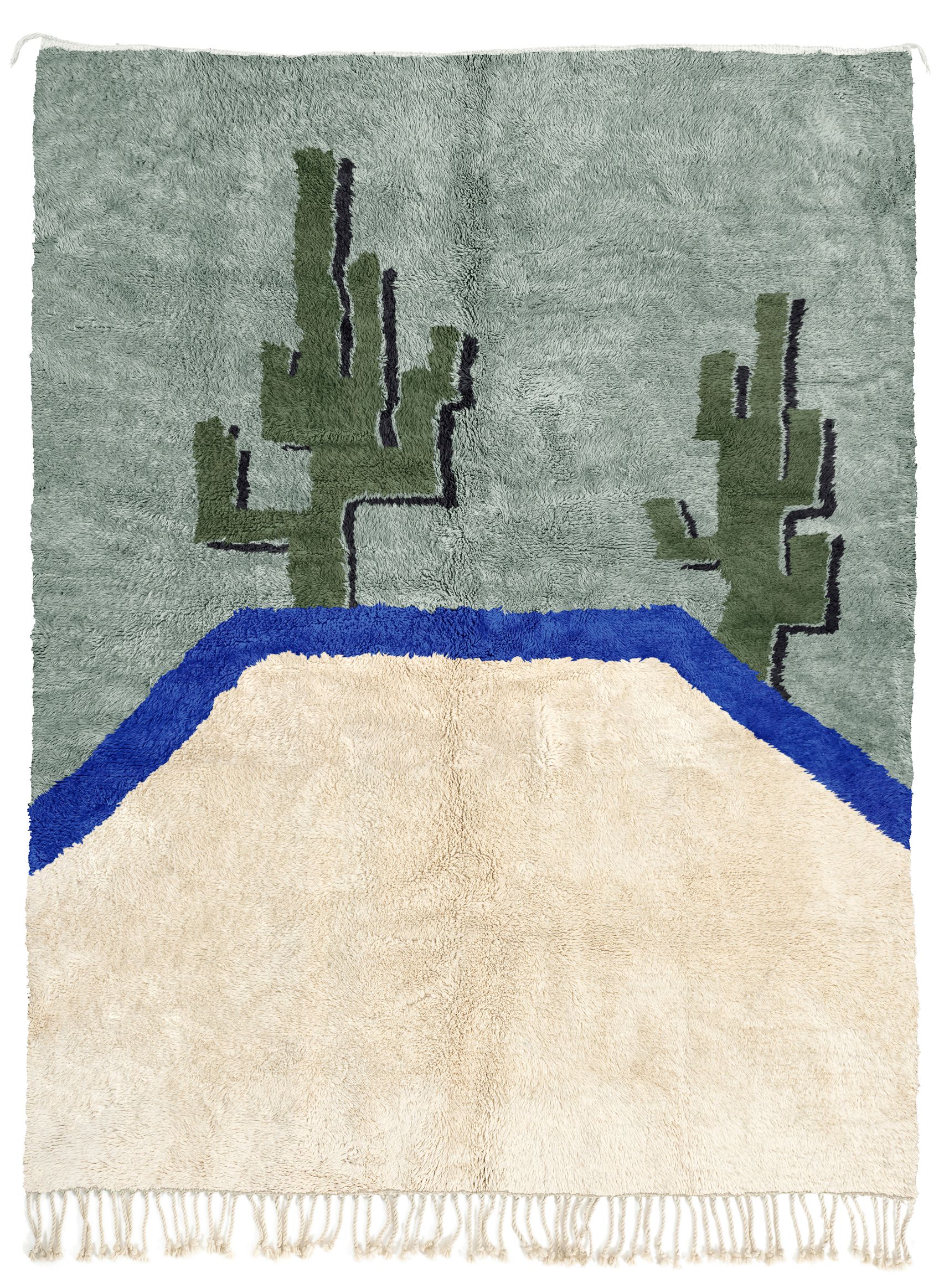 Cactus Pool Eucalyptus + Natural Wool - Beni Rugs