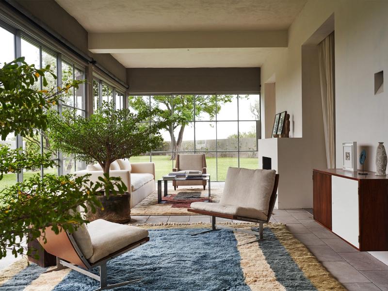 Ritual rug in living room. 