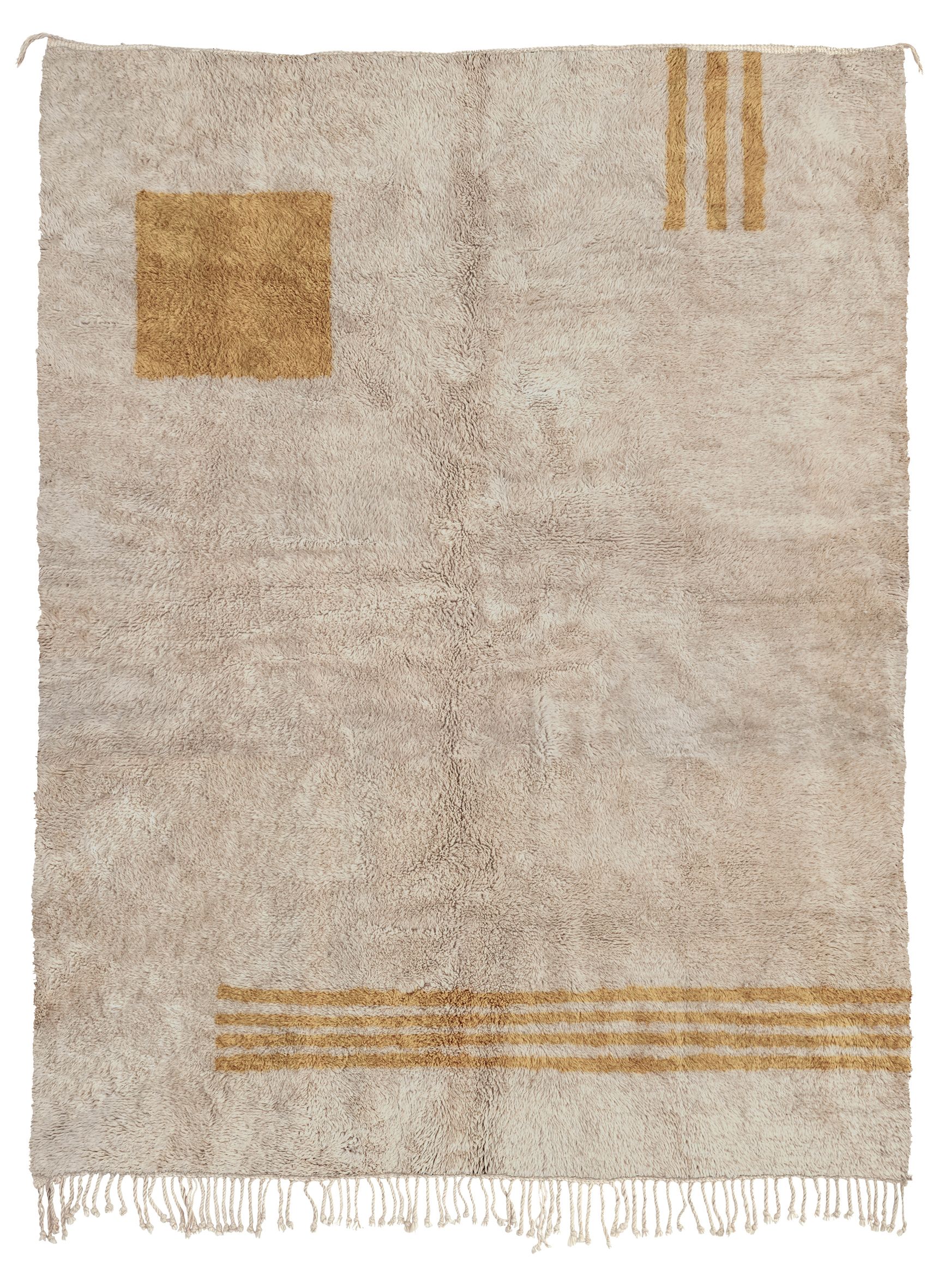 leinwande mohair mixed fringetops ベージュ Composition Taupe + Fawn - Beni Rugs
