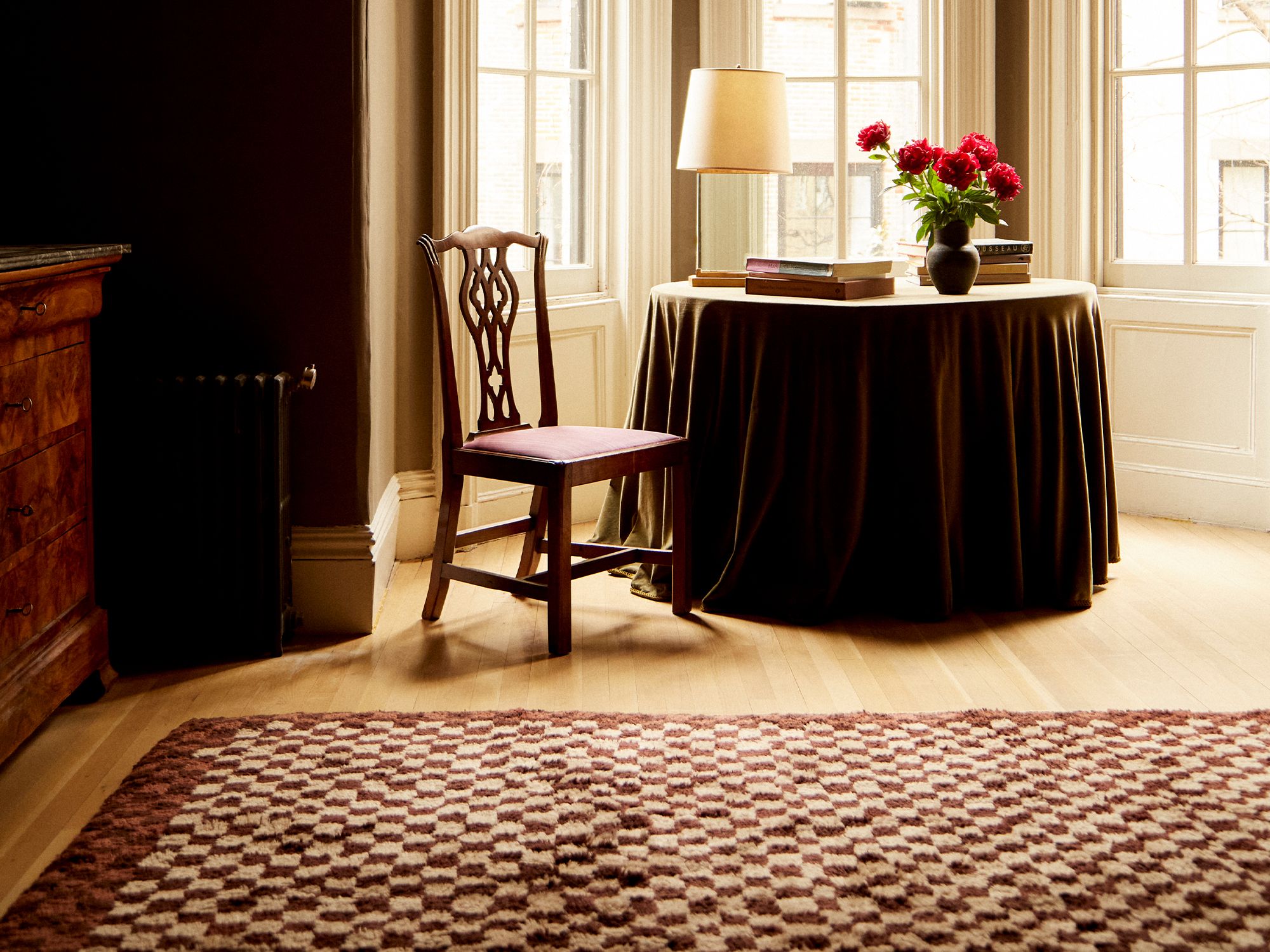 Konya Chocolate Brown + Taupe + Oxblood - Beni Rugs