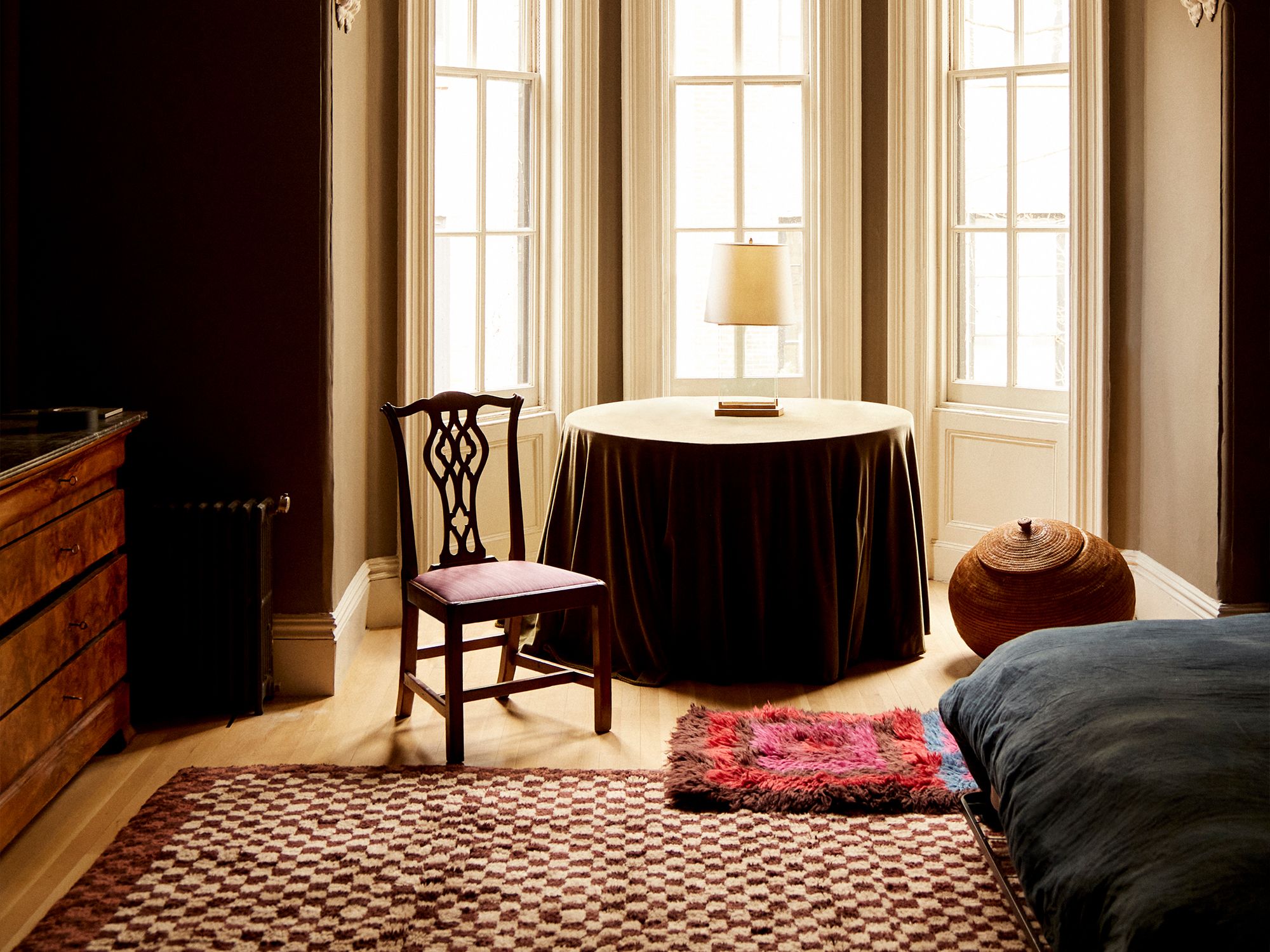 Konya Chocolate Brown + Taupe + Oxblood - Beni Rugs