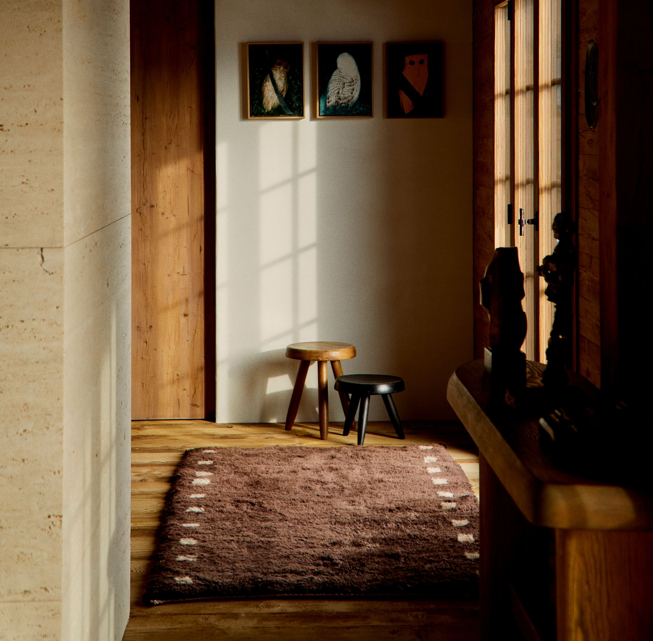 Fenêtre - Chocolate Brown + Taupe - Beni Rugs