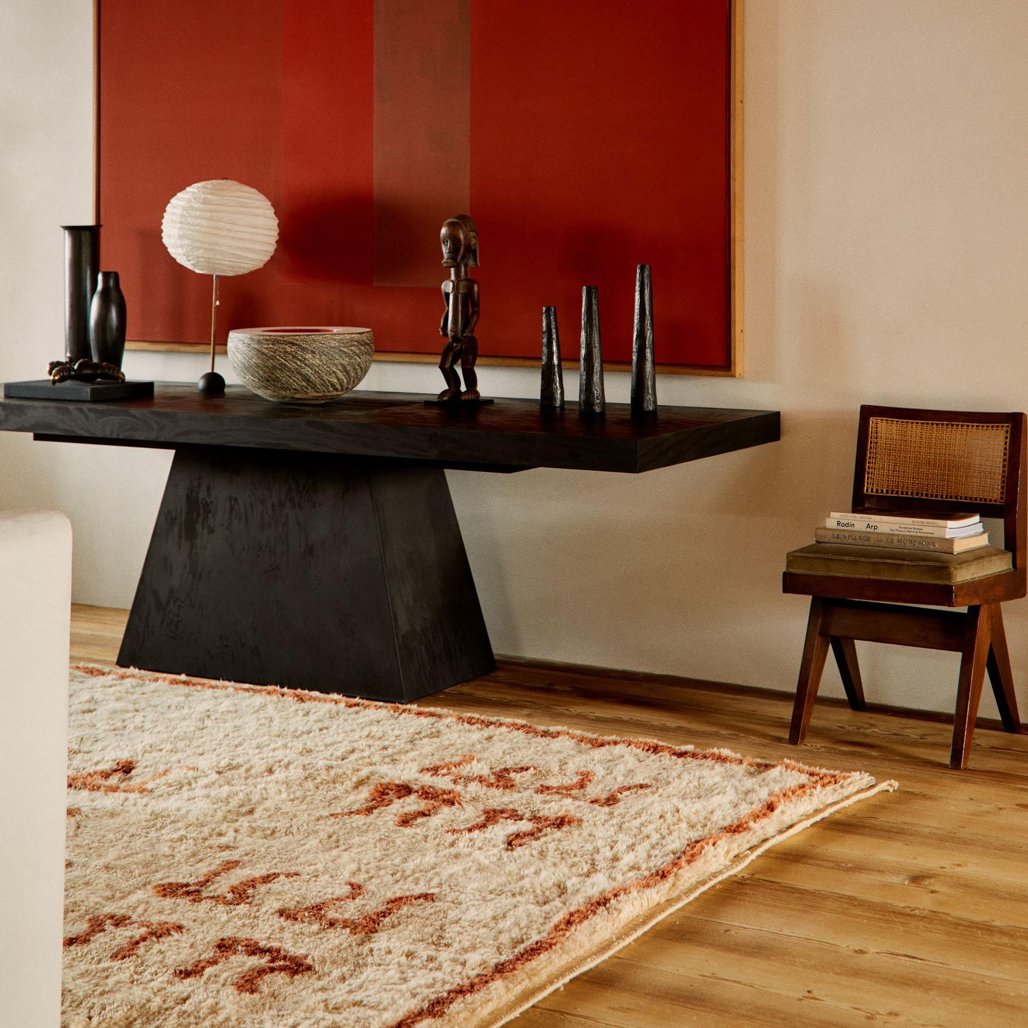 Balustrade - Natural Wool + Terracotta - Beni Rugs