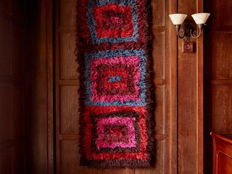 Siroua rug hanging on wall. 