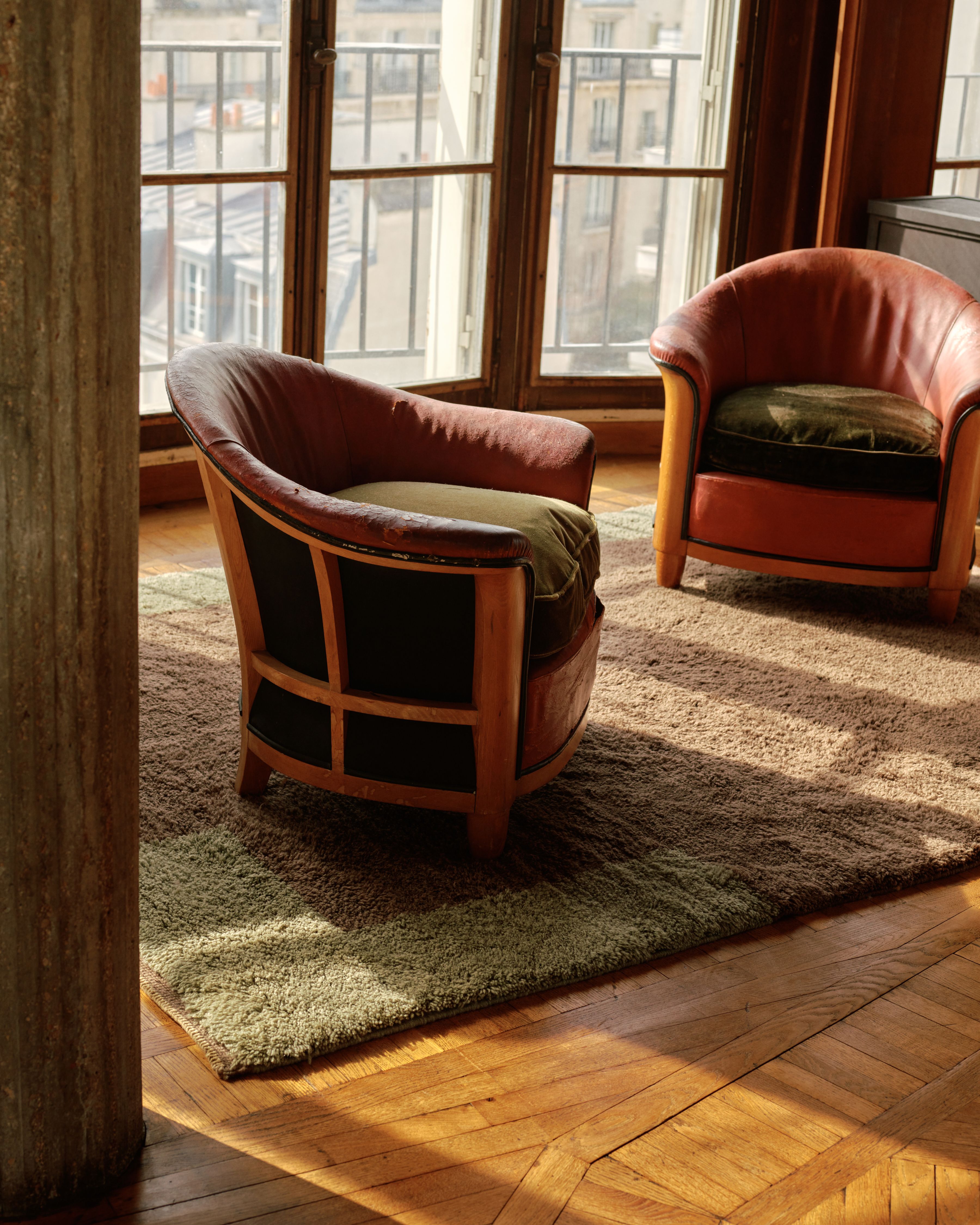 Metropolis Oxblood + Lino - Beni Rugs