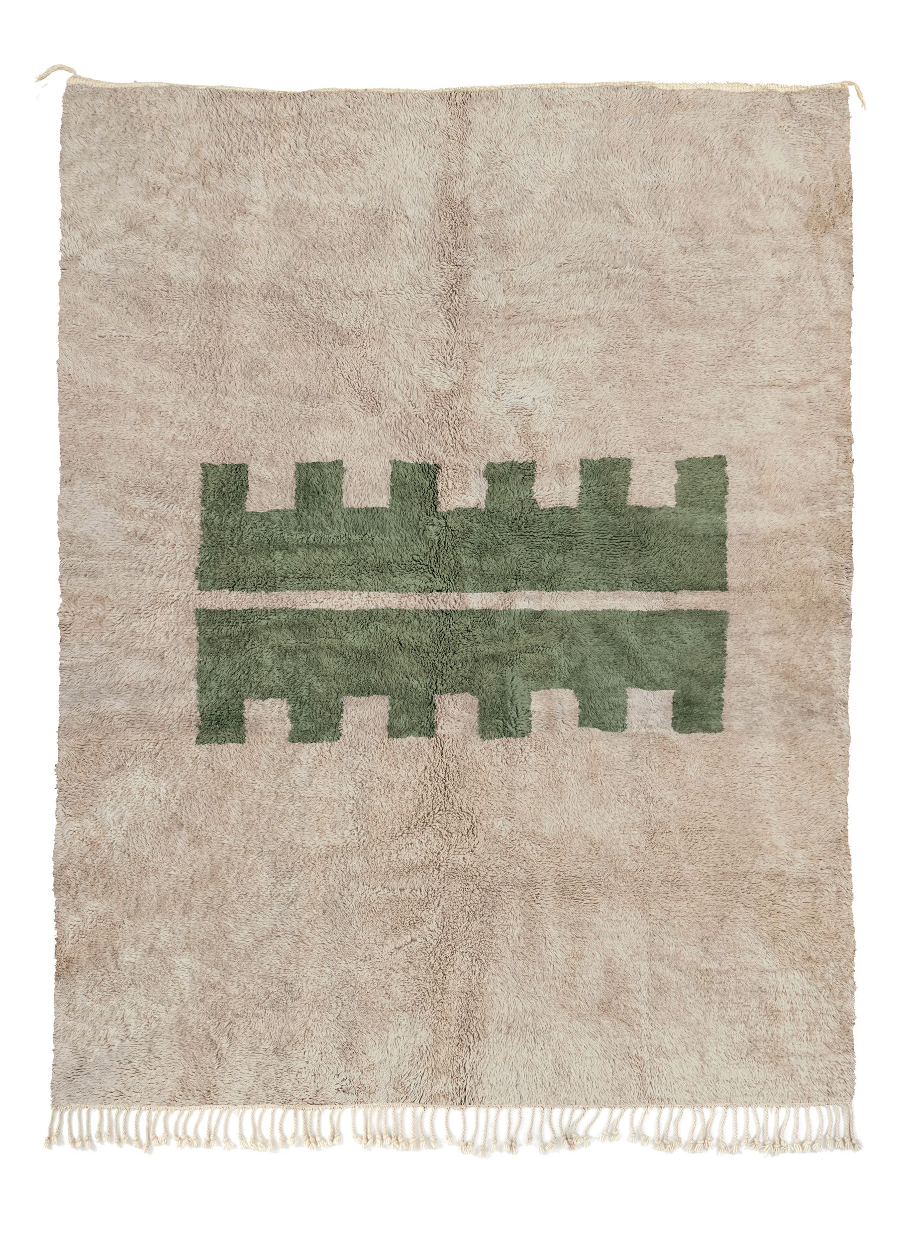 Skeleton Sage Green + Burnt Red - Beni Rugs