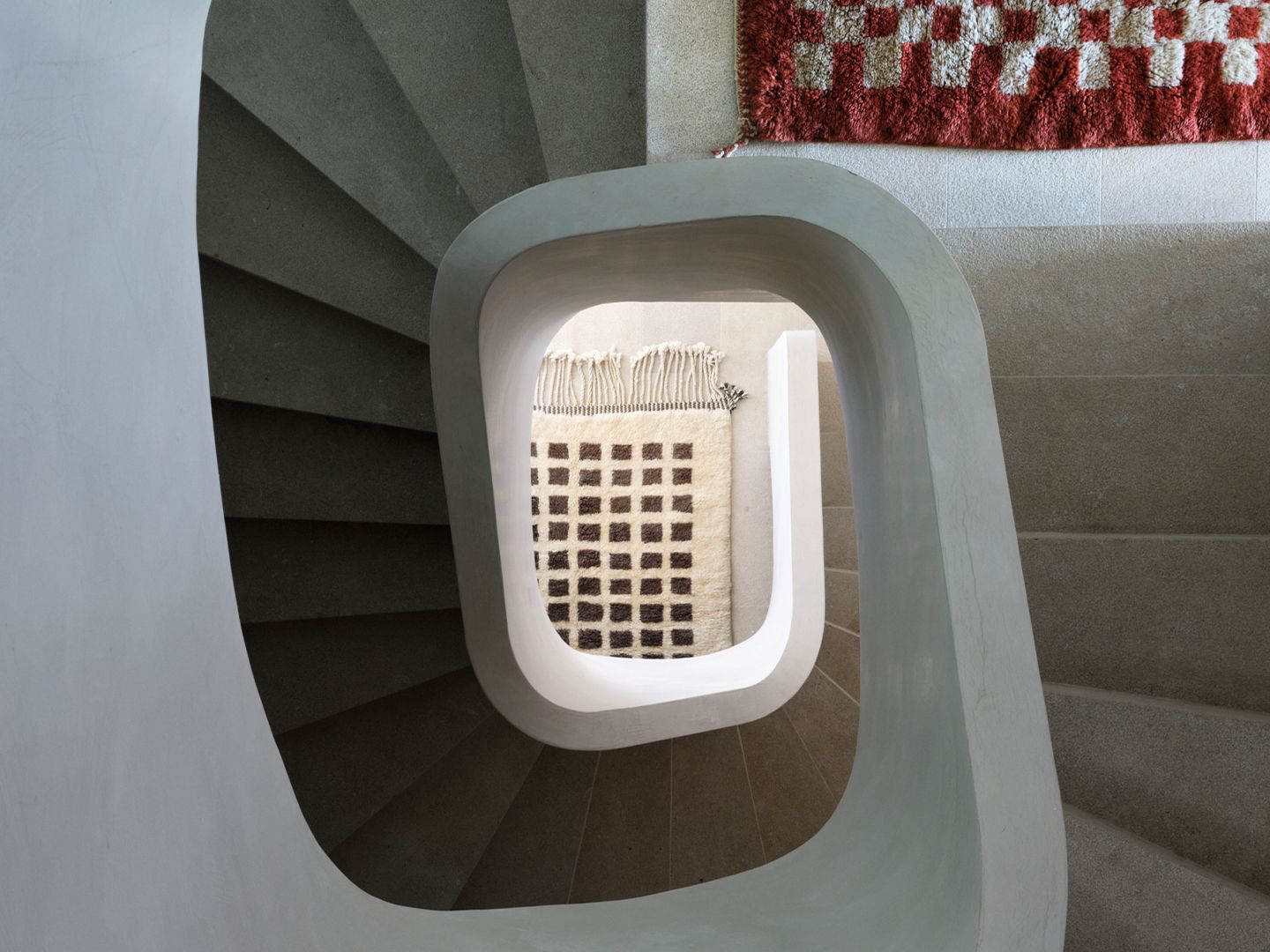 Imprint Natural Wool + Sage Green - Beni Rugs