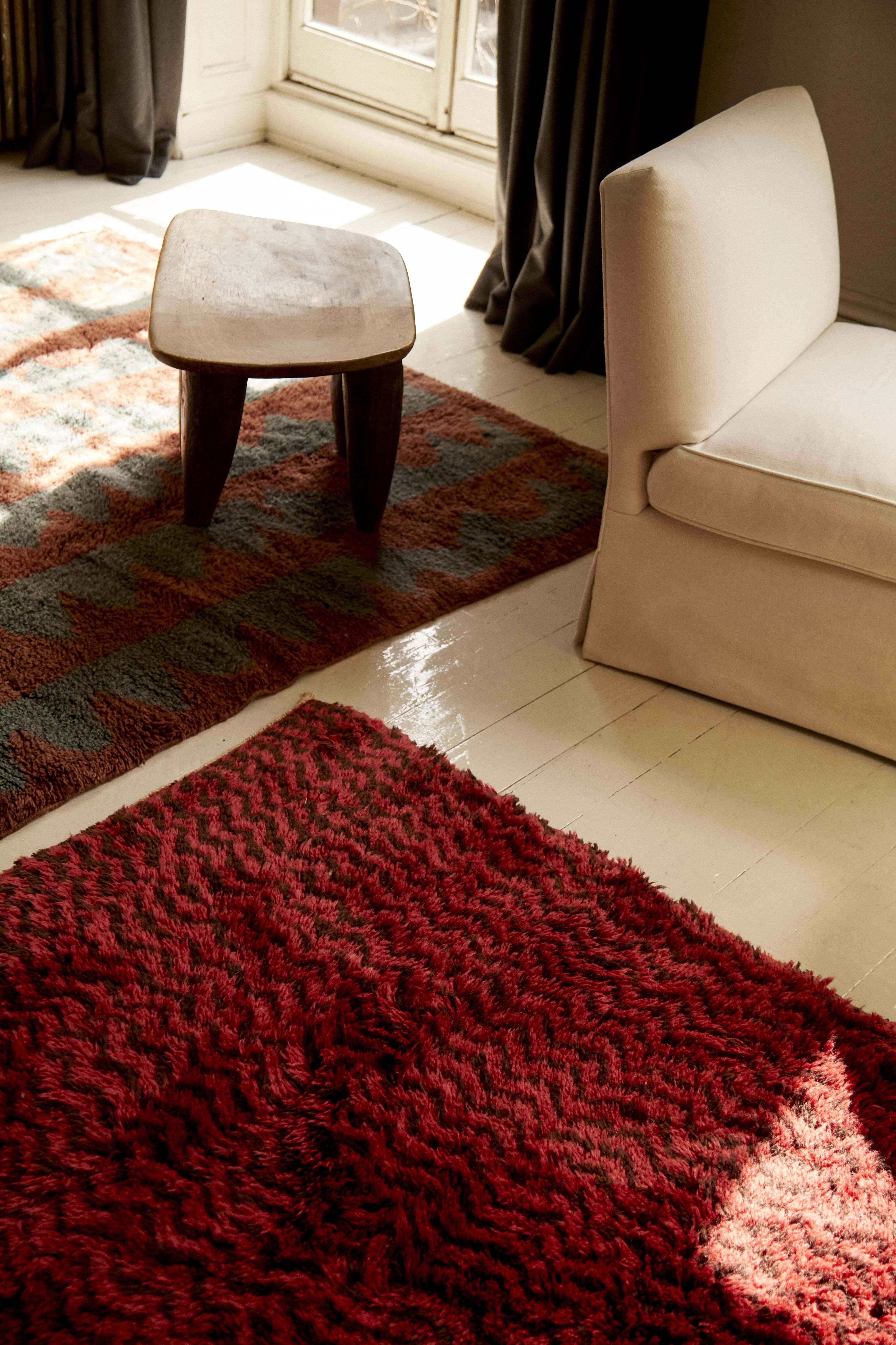 Azra - Runner Chocolate Brown + Pompeian Red - Beni Rugs
