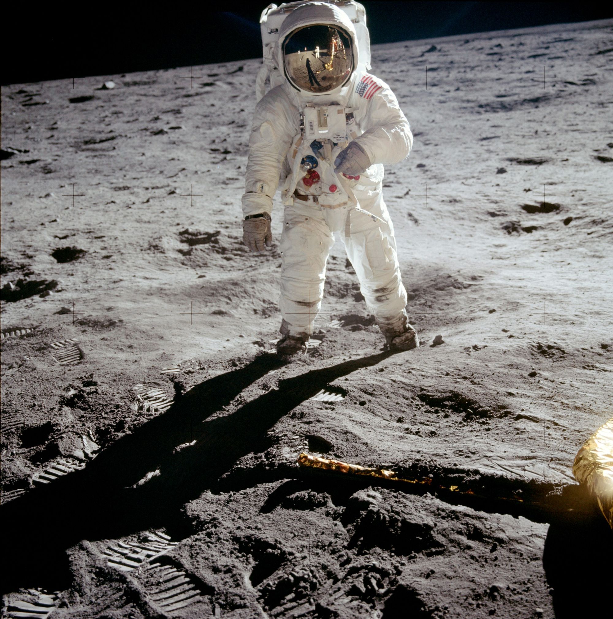 An astronaut on the moon