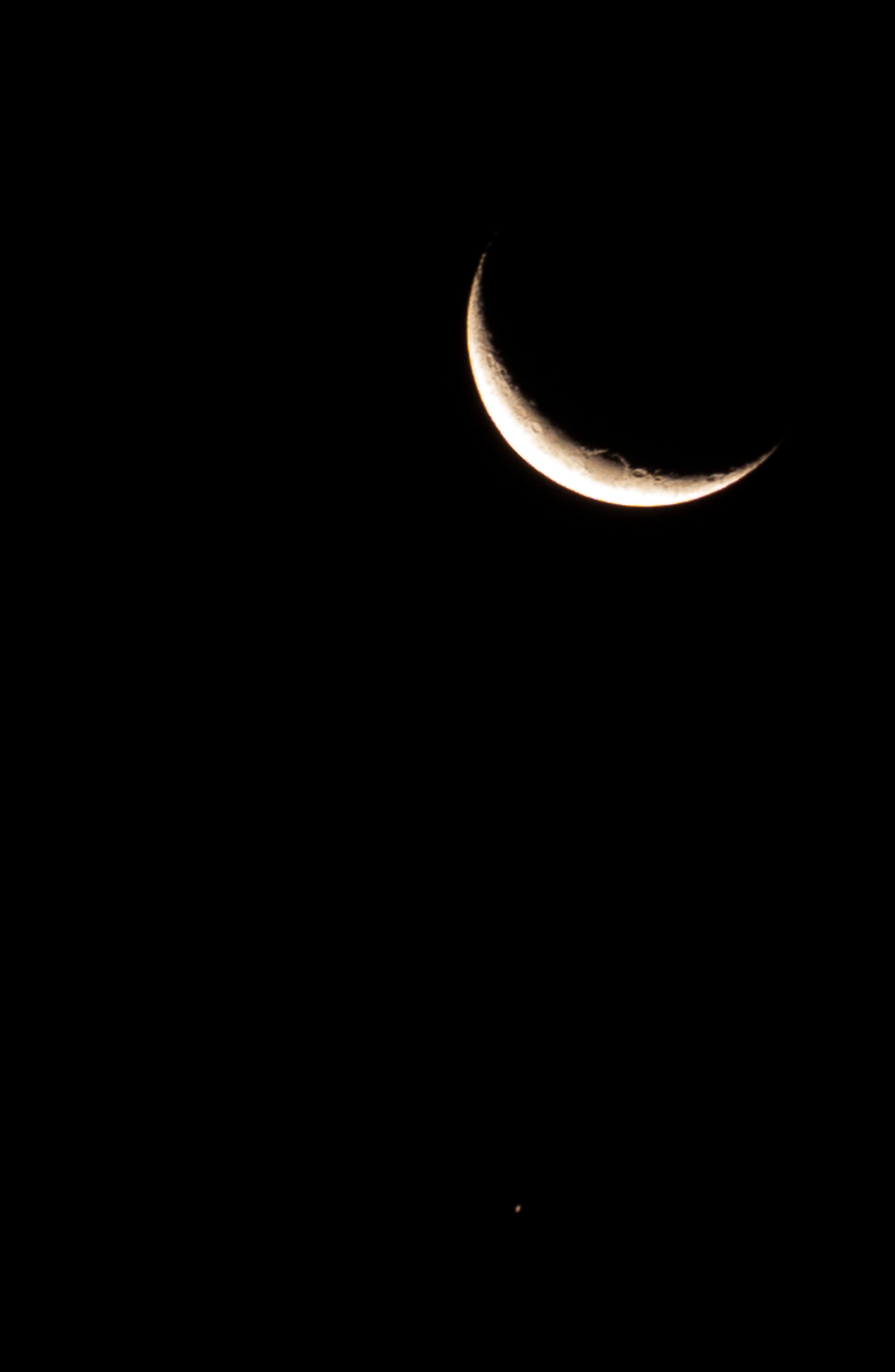 Moon and saturn at conjunction in space 