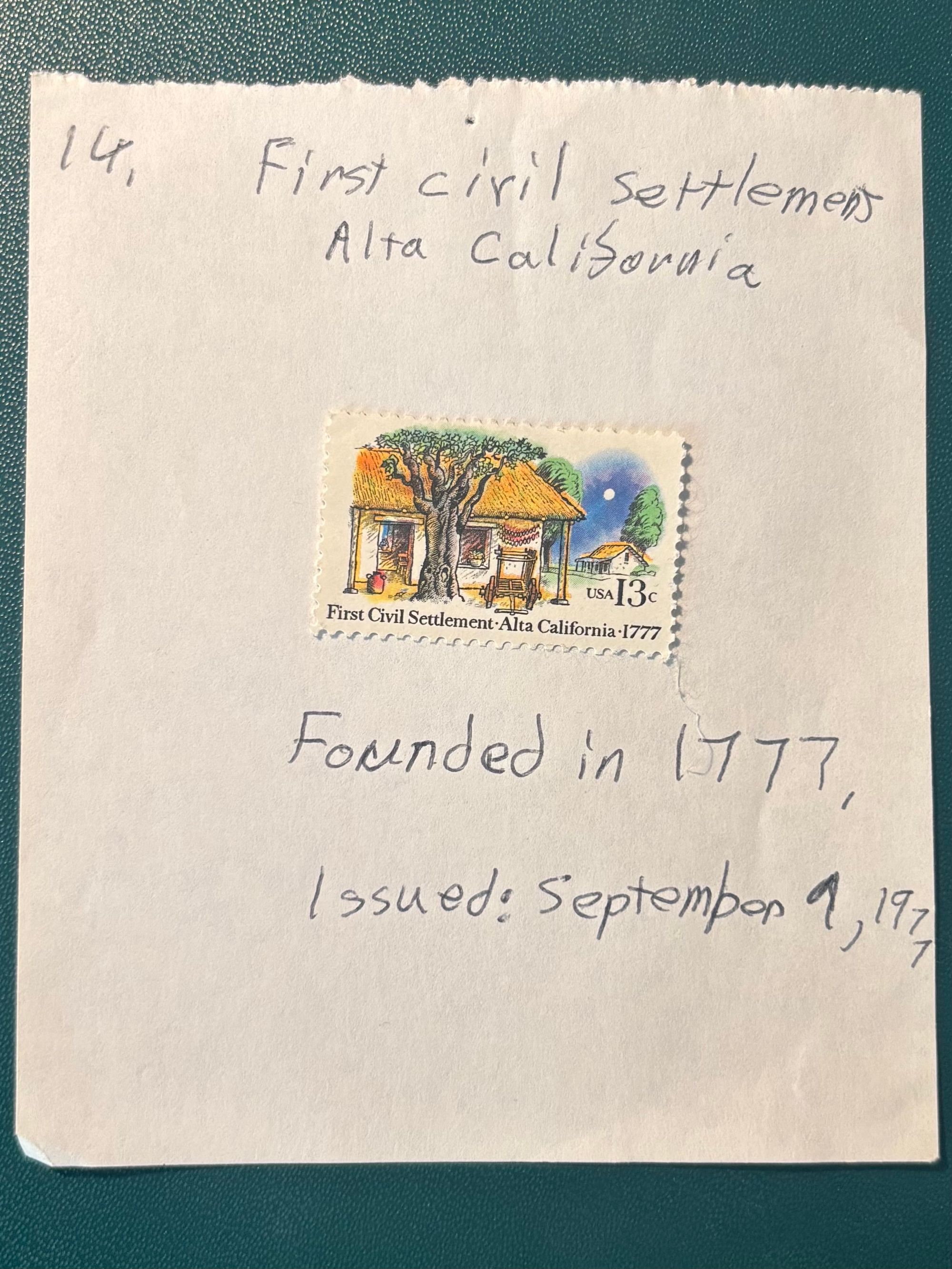 Piece of white paper with stamp in the middle.