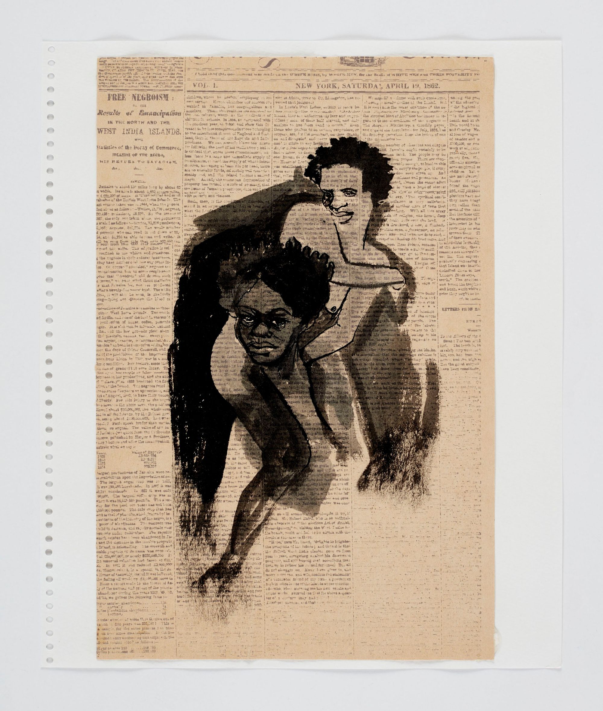 Kara Walker Detail from Notebooks 2019, 2019 Collage, ink, marker, photocopy, tape, stickers, gouache, watercolor, graphite, and colored pencil on paper
