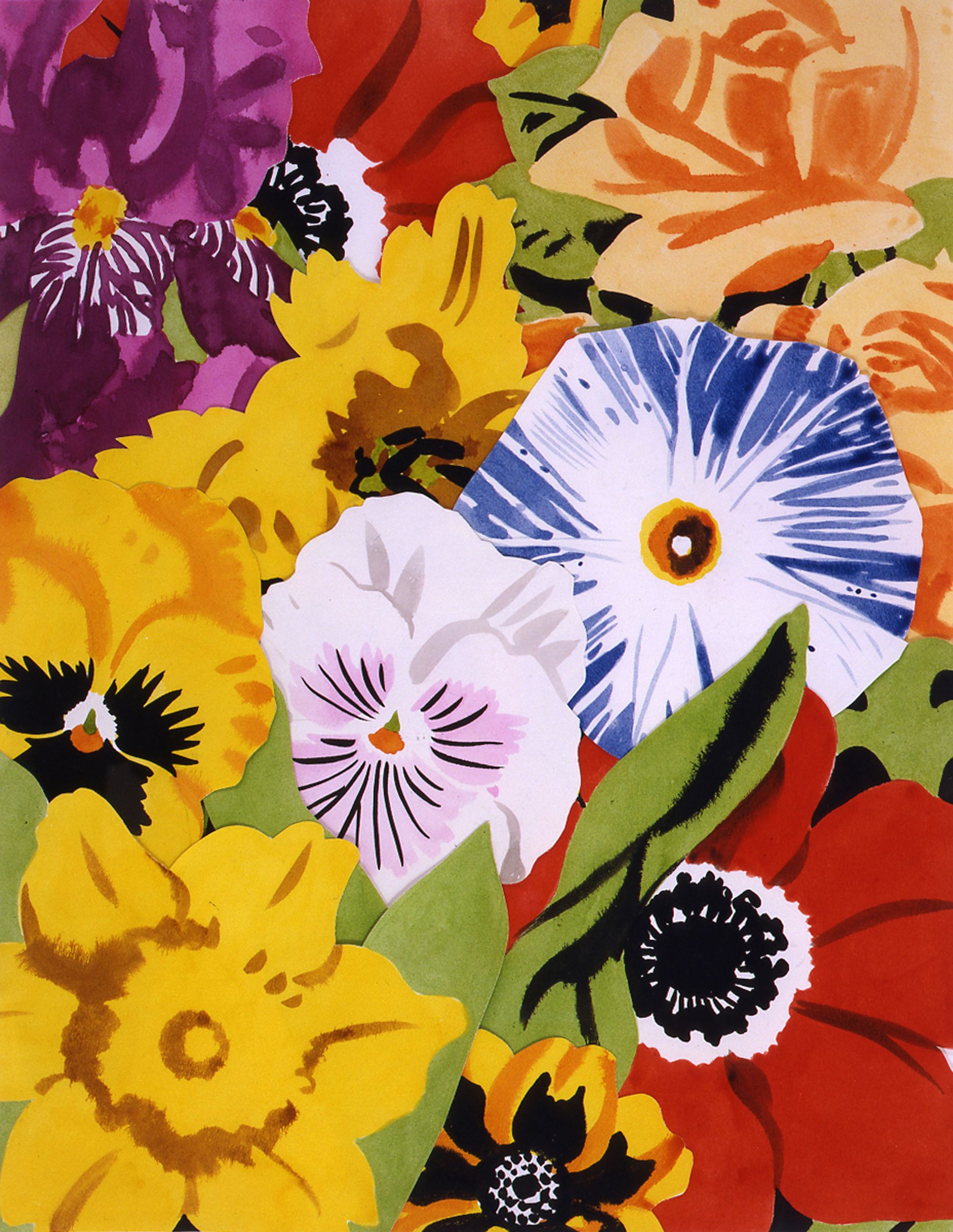 Joe Brainard Flower Painting, 1966 mixed media collage 13½ x 10½ inches.