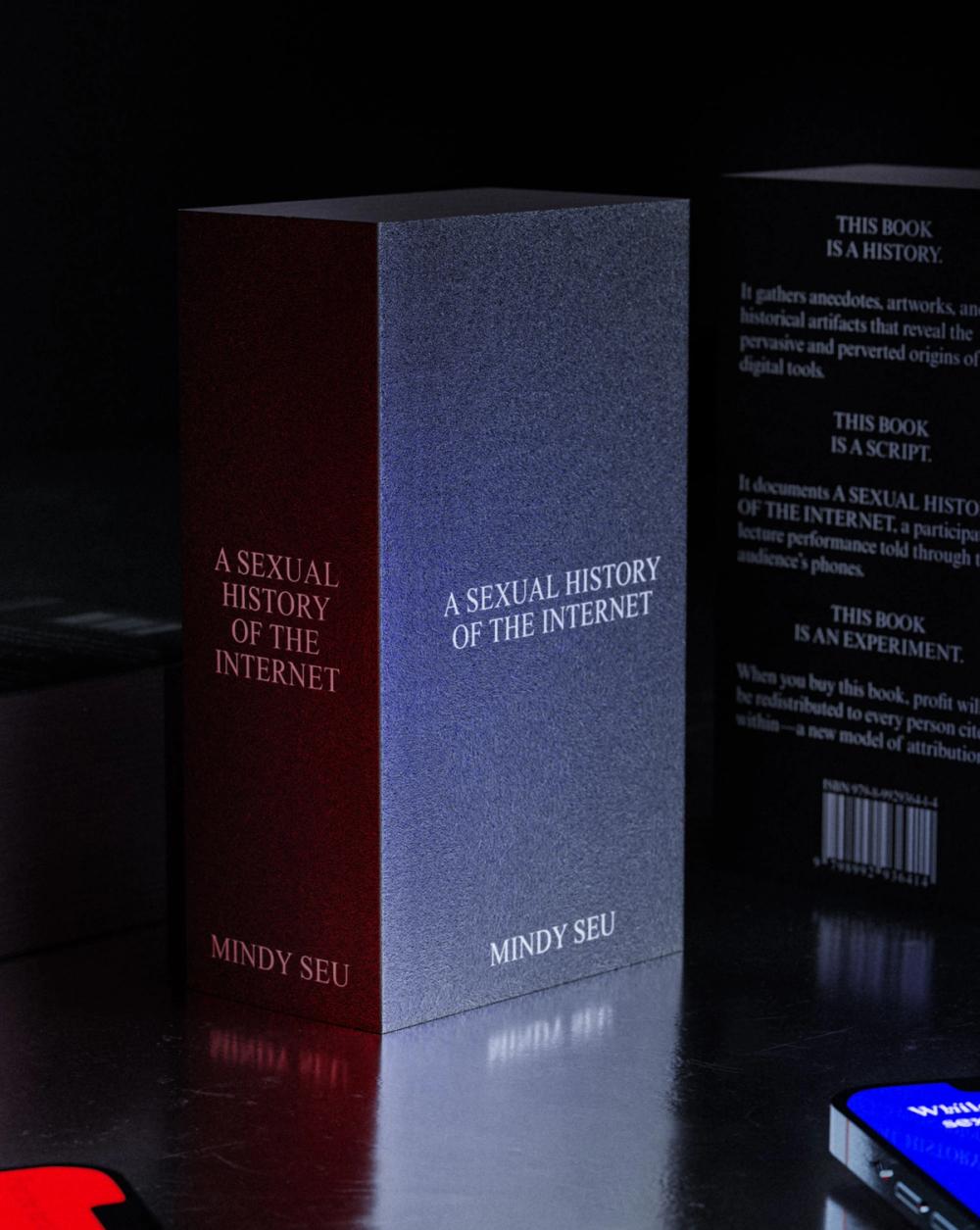 photo of book, A Sexual History of the Internet, on black table.