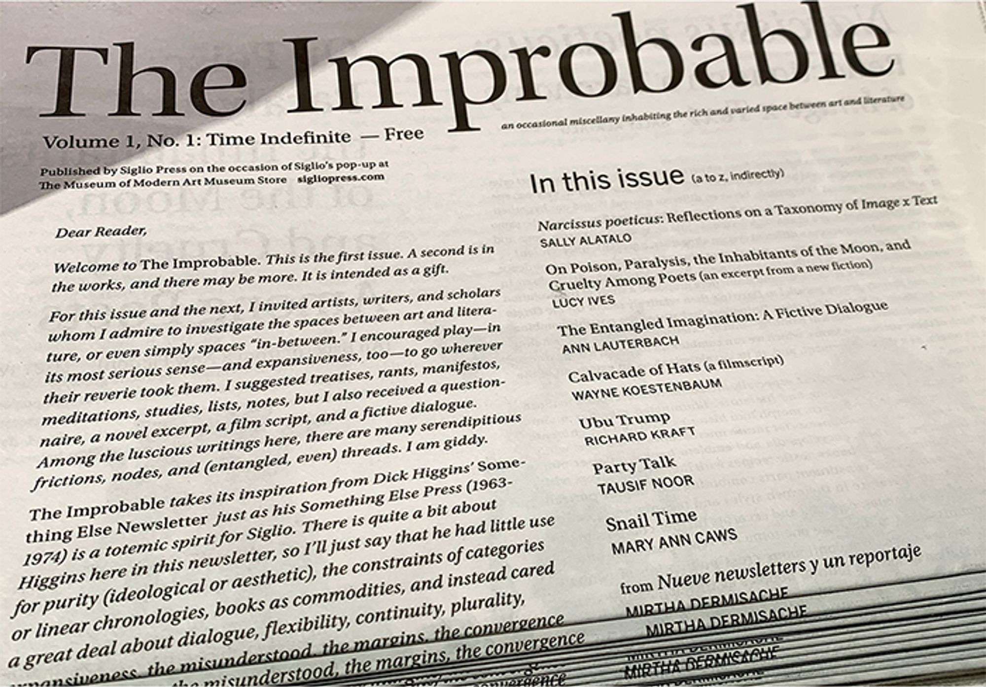 The Improbable, Issue No. 1 (Time Indefinite)