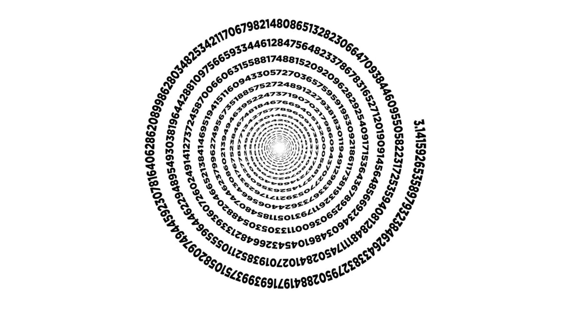 numbers spiraling in as a pi vortex illustration
