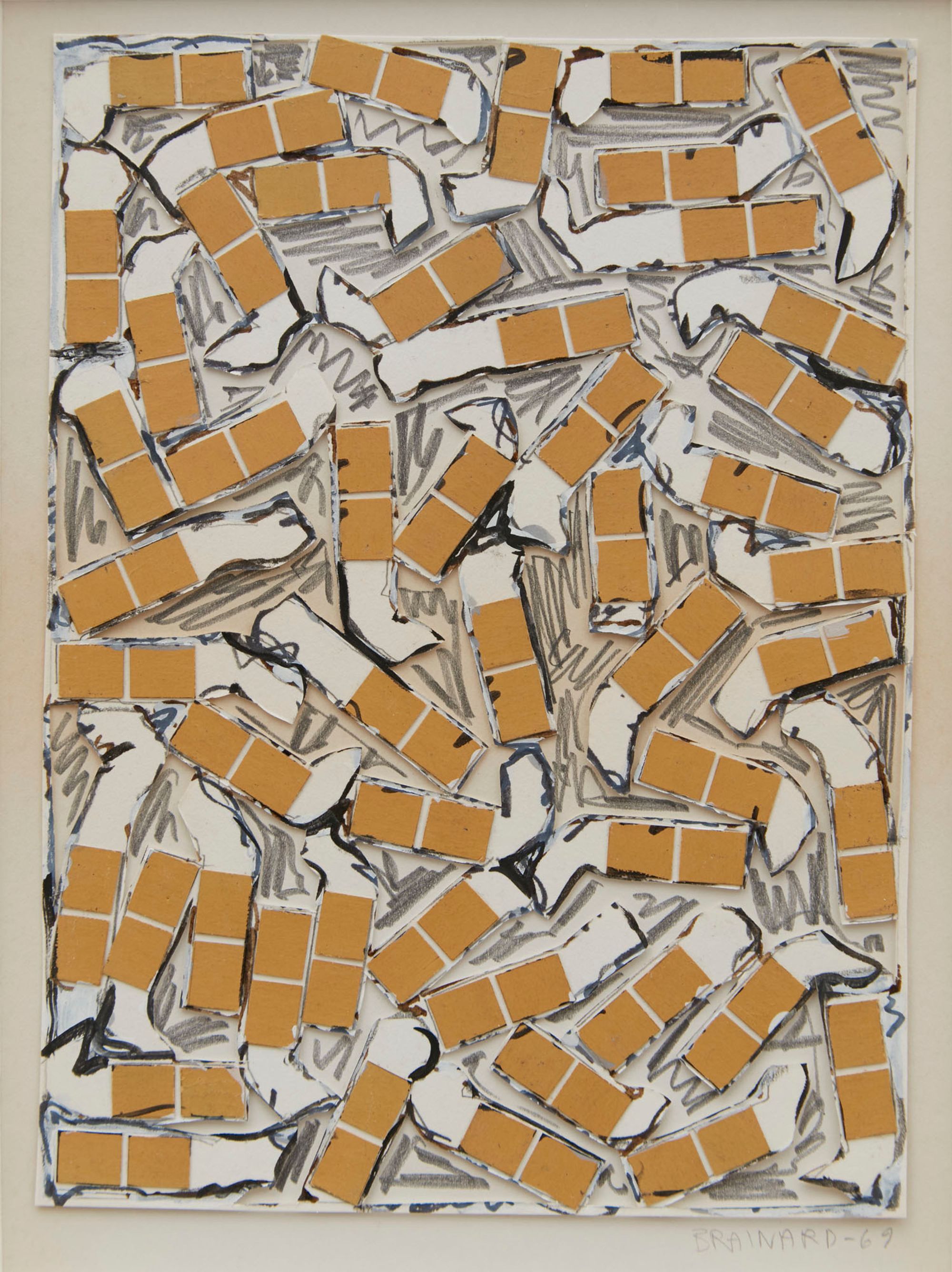 Joe Brainard Cigarette, 1969 Graphite, gouache, and mixed media collage on paper 7.5 x 5.5 inches 14.5 x 12.5 inches.