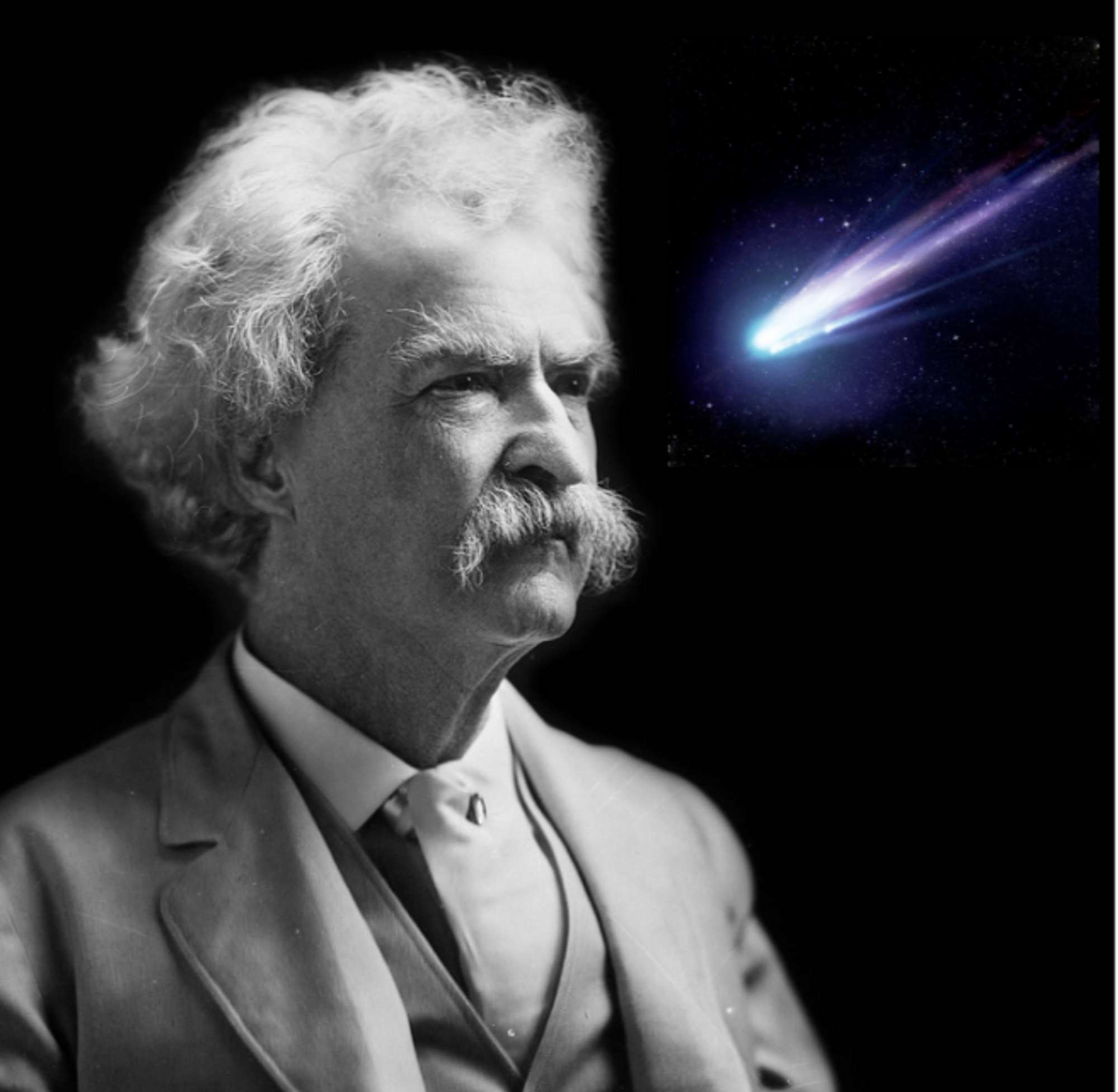 Mark Twain considering the approach of Halley’s Comet