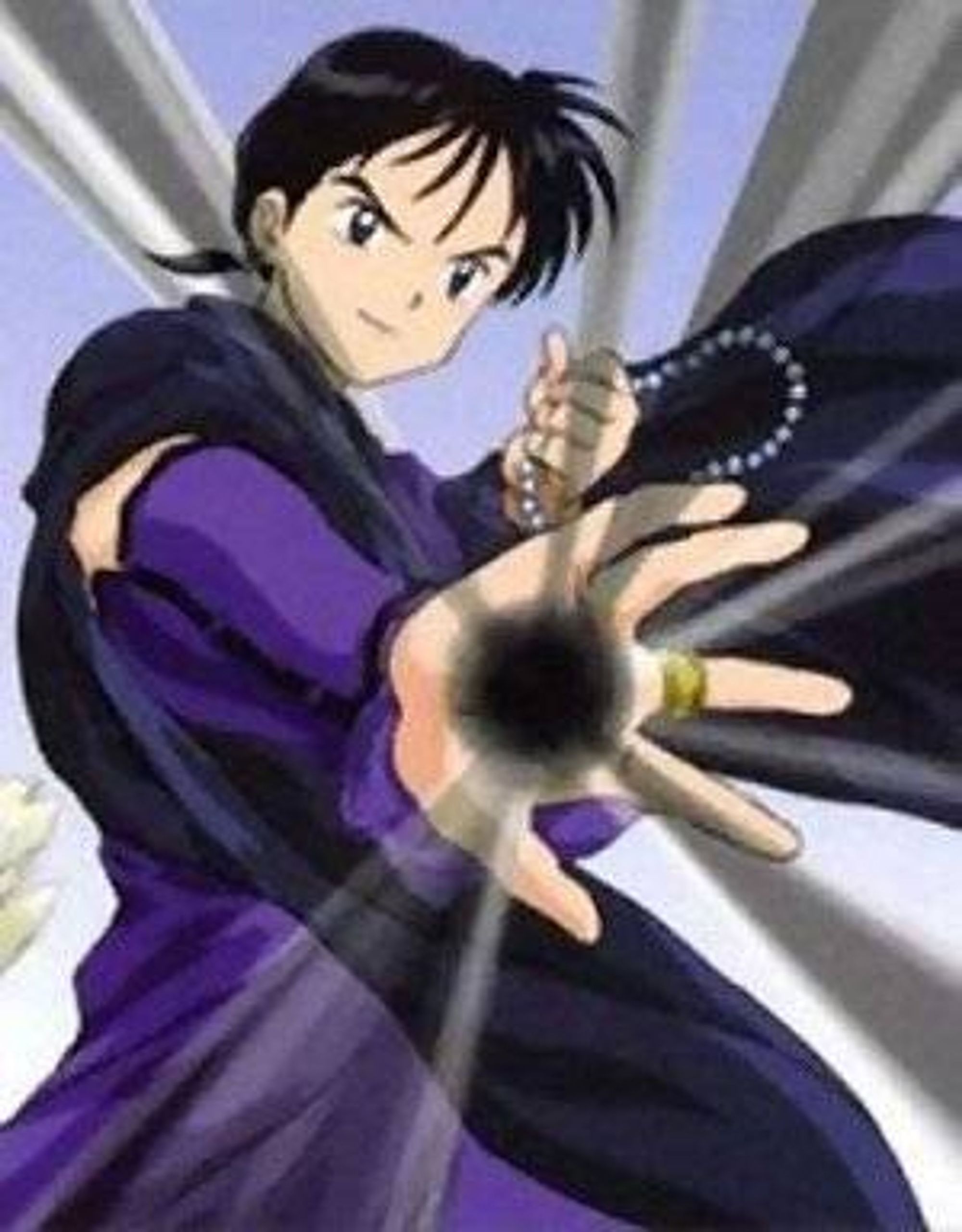 Miroku, the monk with a cursed hand, from Inuyasha by Rumiko Takahashi .
