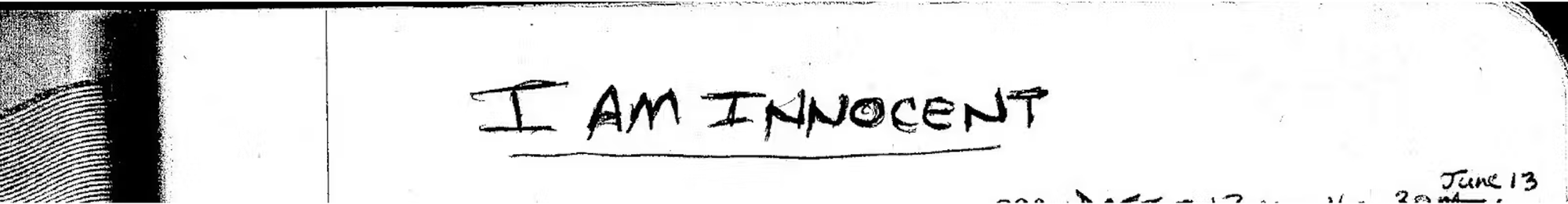 Journal reads "I AM INNOCENT"