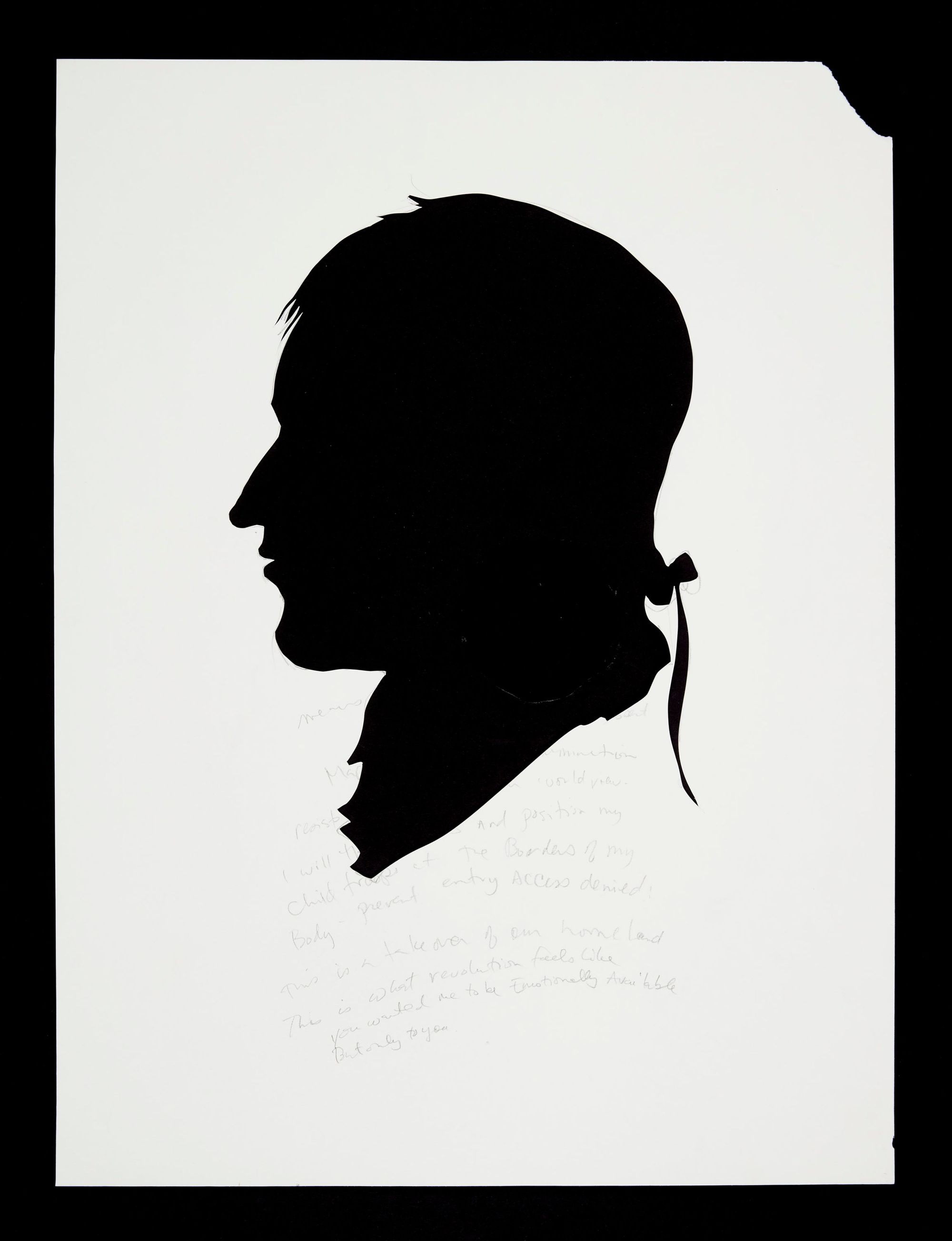 Kara Walker Untitled, n.d. Cut paper 25.75 x 19 inches (65.4 x 48.3 cm)