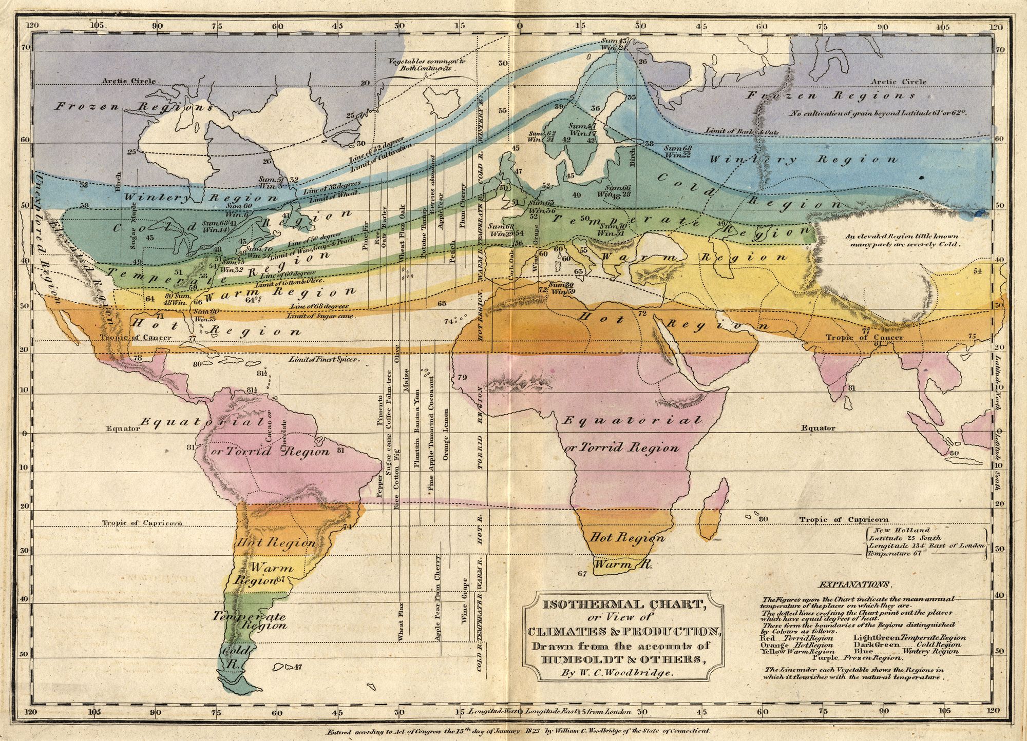 A drawn and colorful map of the world's climates