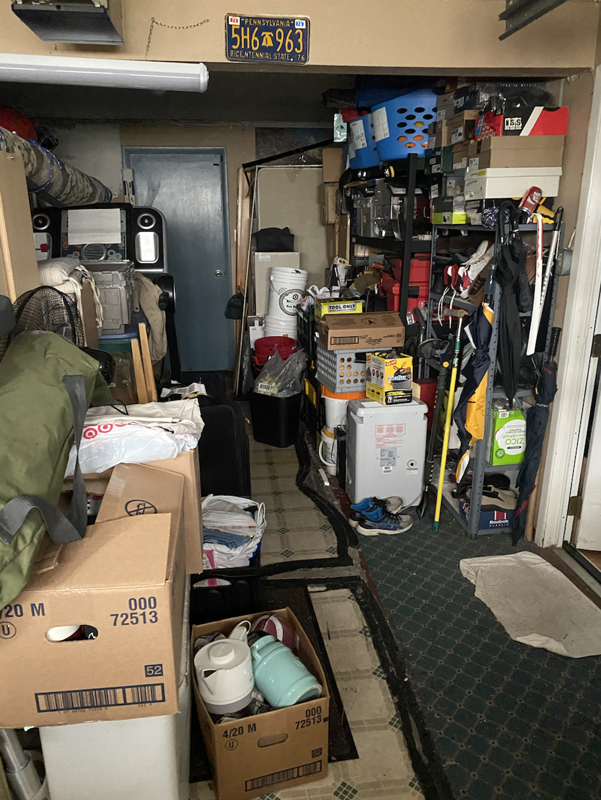 An iPhone photograph of a garage