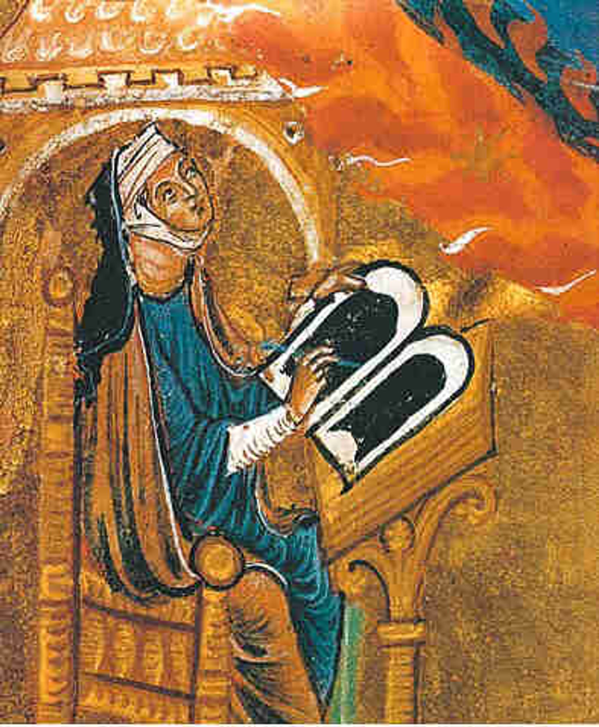 Medieval painting of Hildegard of Bingen