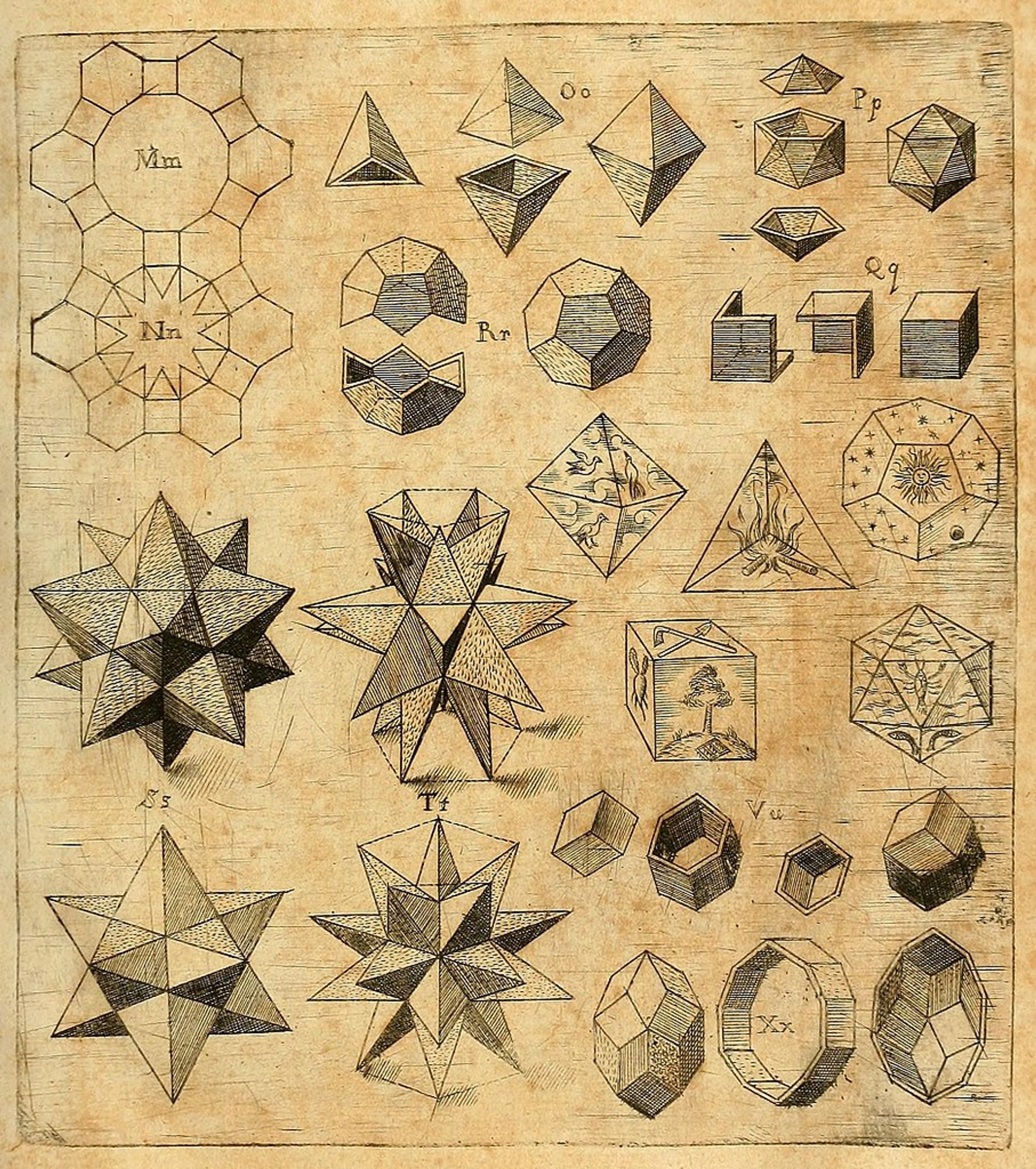 Mathematical drawings by Johann Kepler 