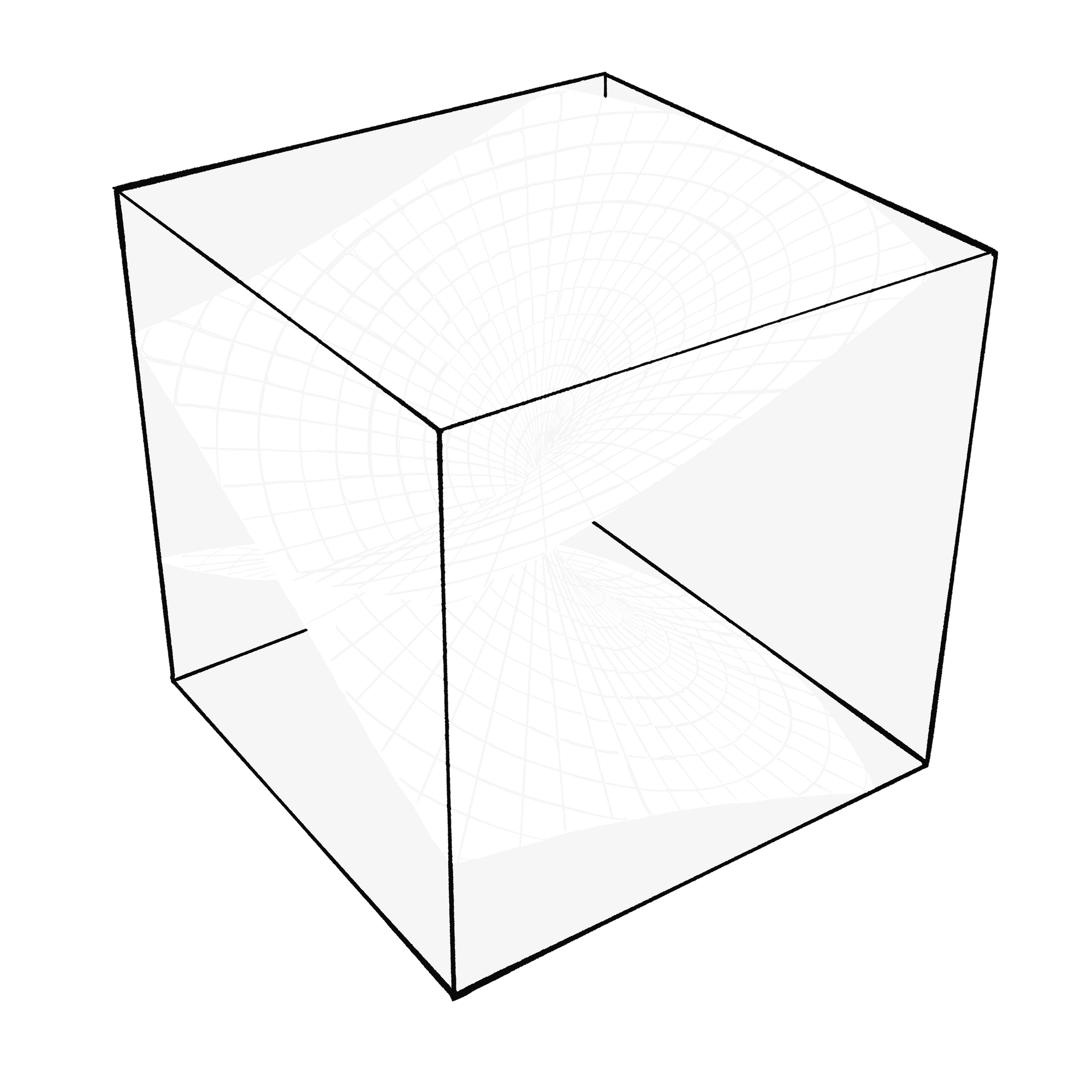 A projection of a curved surface onto a plane 