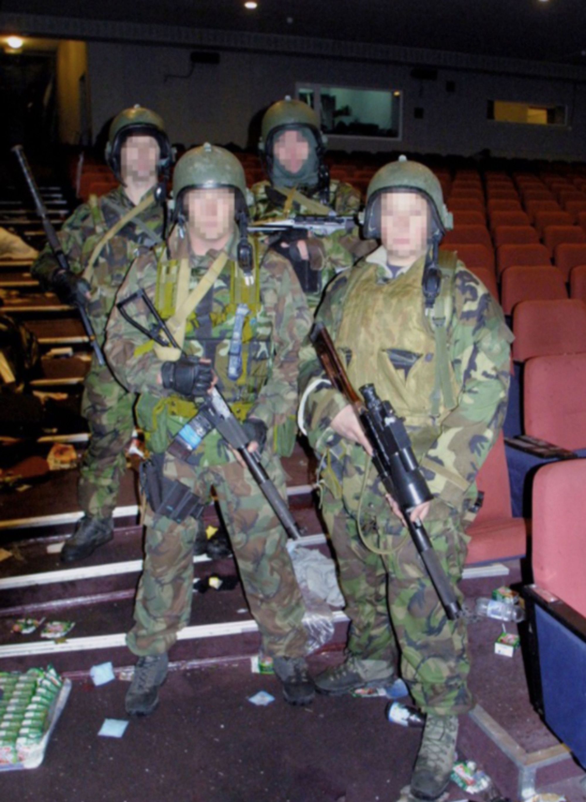 Members of the Spetsnaz in the theatre after the siege.