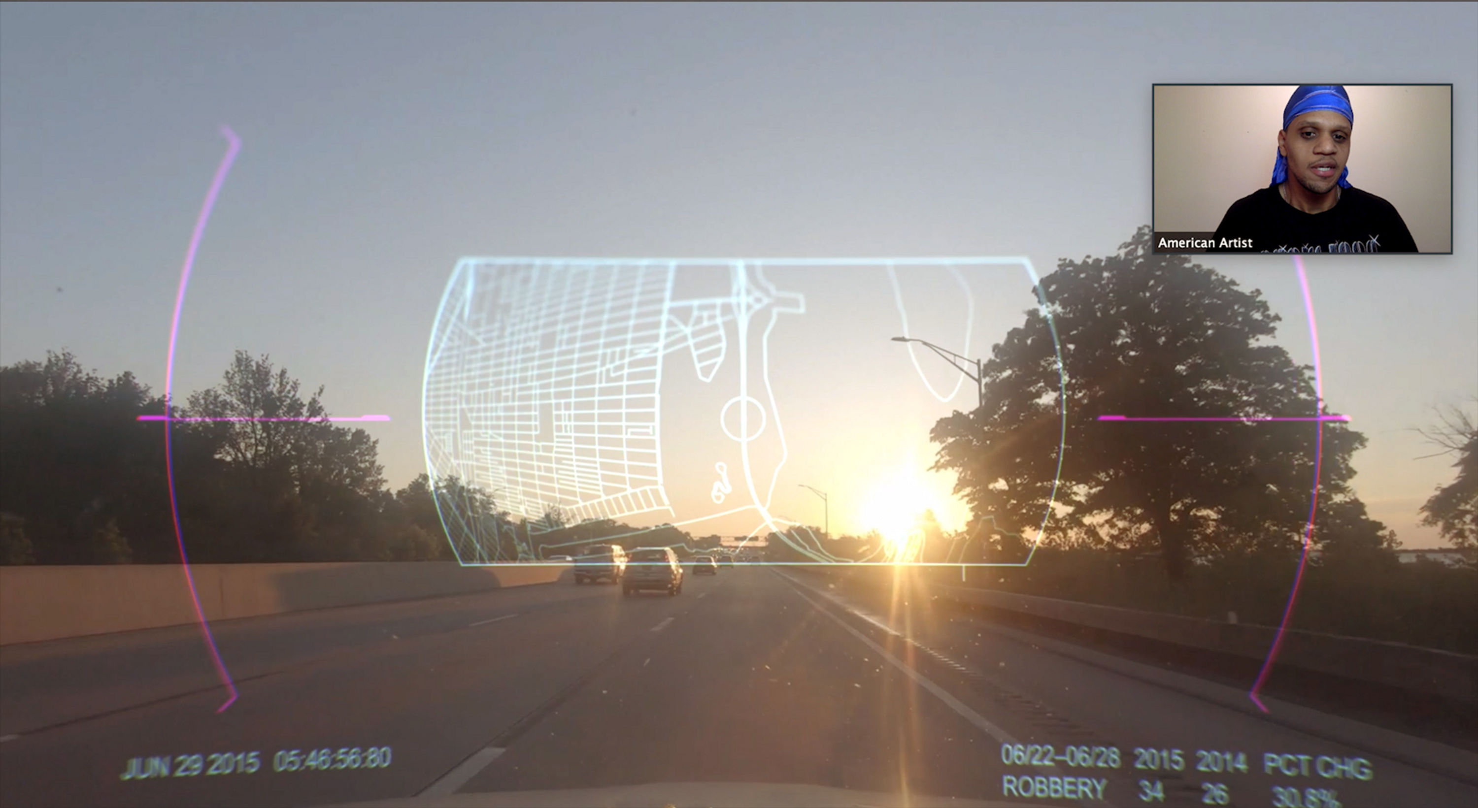 American Artist, still from 2015, 2019, Single-channel HD video, 21:38 minutes.
