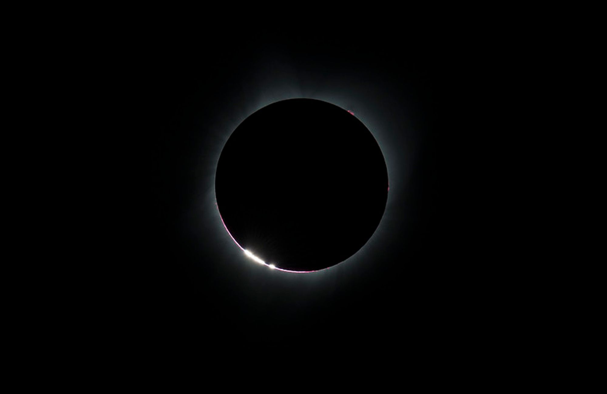 Baily’s Beads visible during a solar eclipse