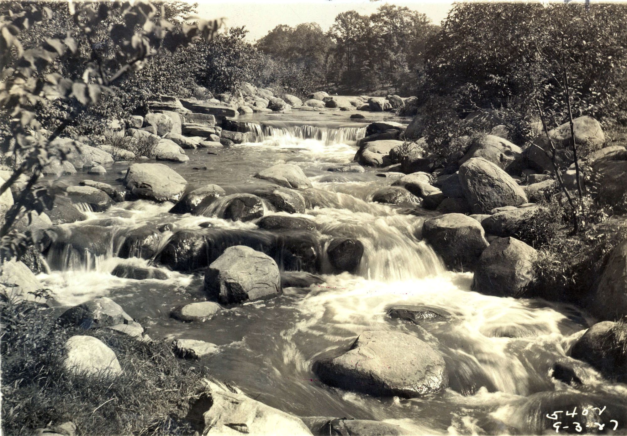 An old black and white photograph of Tibbetts Brook