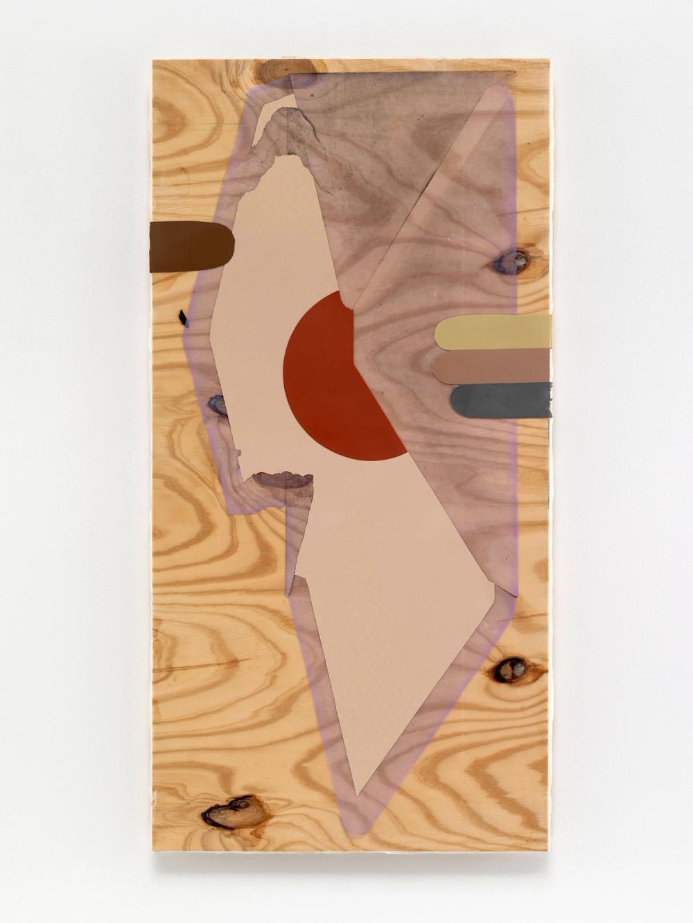 Seth Price, Design for Multiethnic Streetwear Envelope, 2015, Screen inks and pigmented acrylic polymer on wood, 47 x 27 inches. Courtesy of the artist and Petzel, New York.
