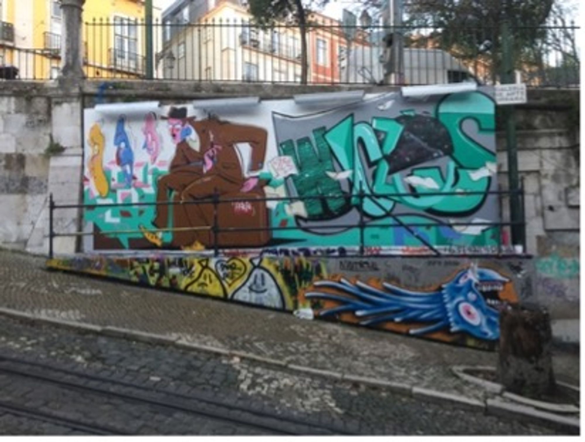 Pessoa graffiti in Lisbon.