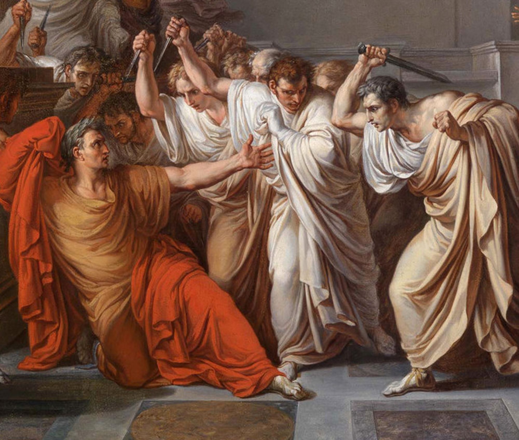 A painting depicting the death of Julius Caesar