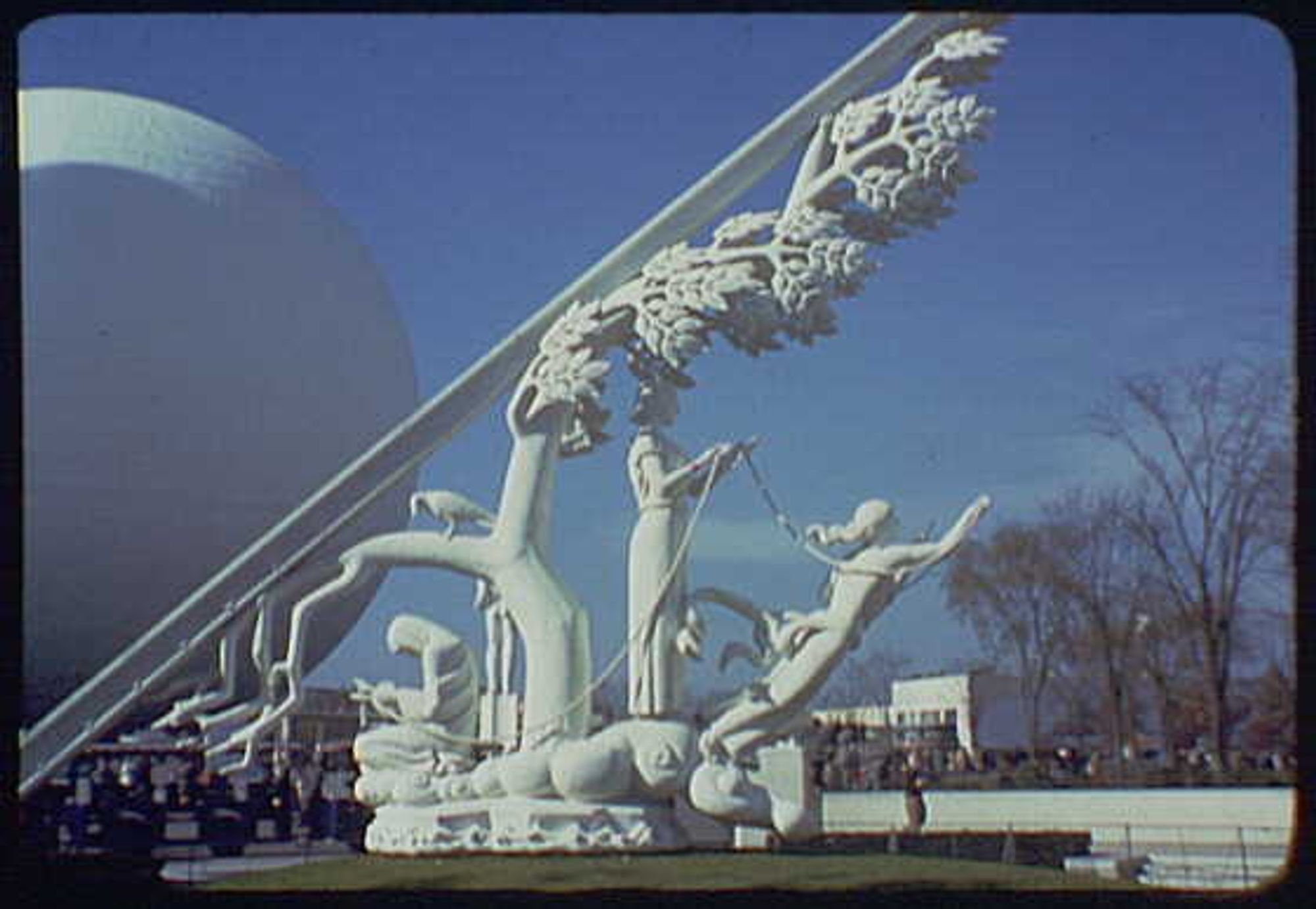 A large, sculptural sundial