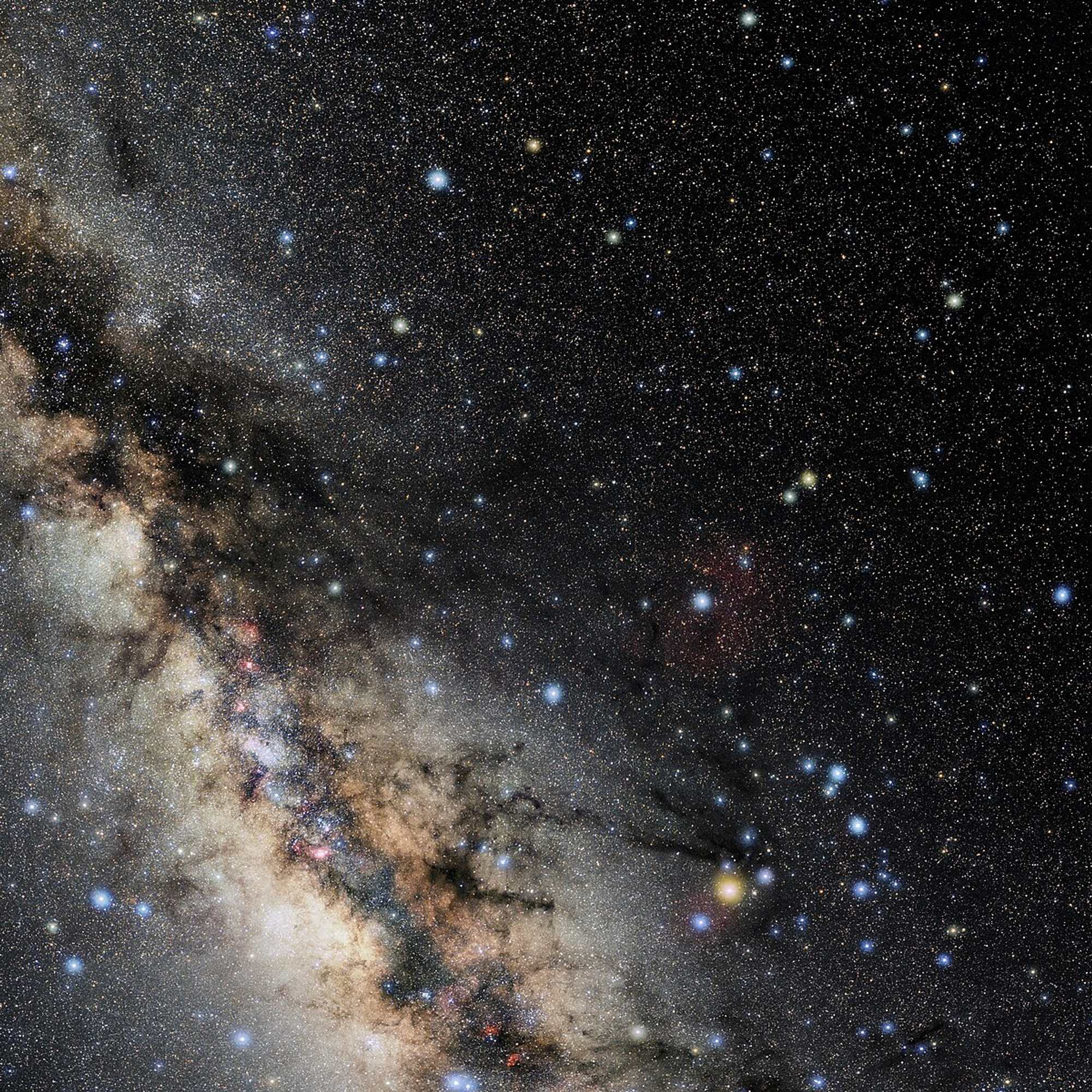 Multicolored constellation in sky 