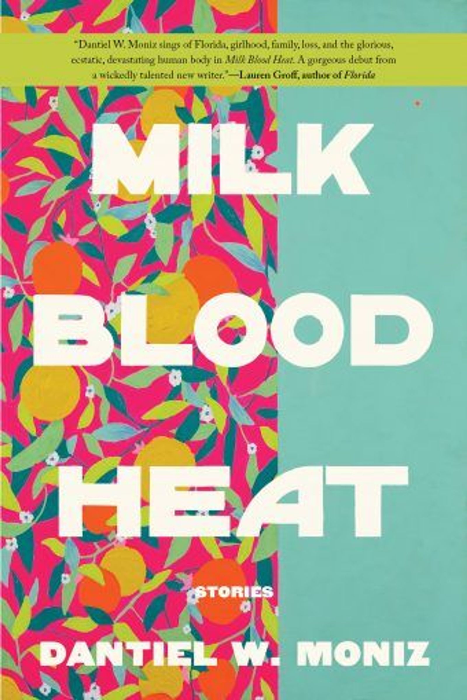Book cover of Dantiel W. Moniz's short story collection, Milk, Blood, Sweat