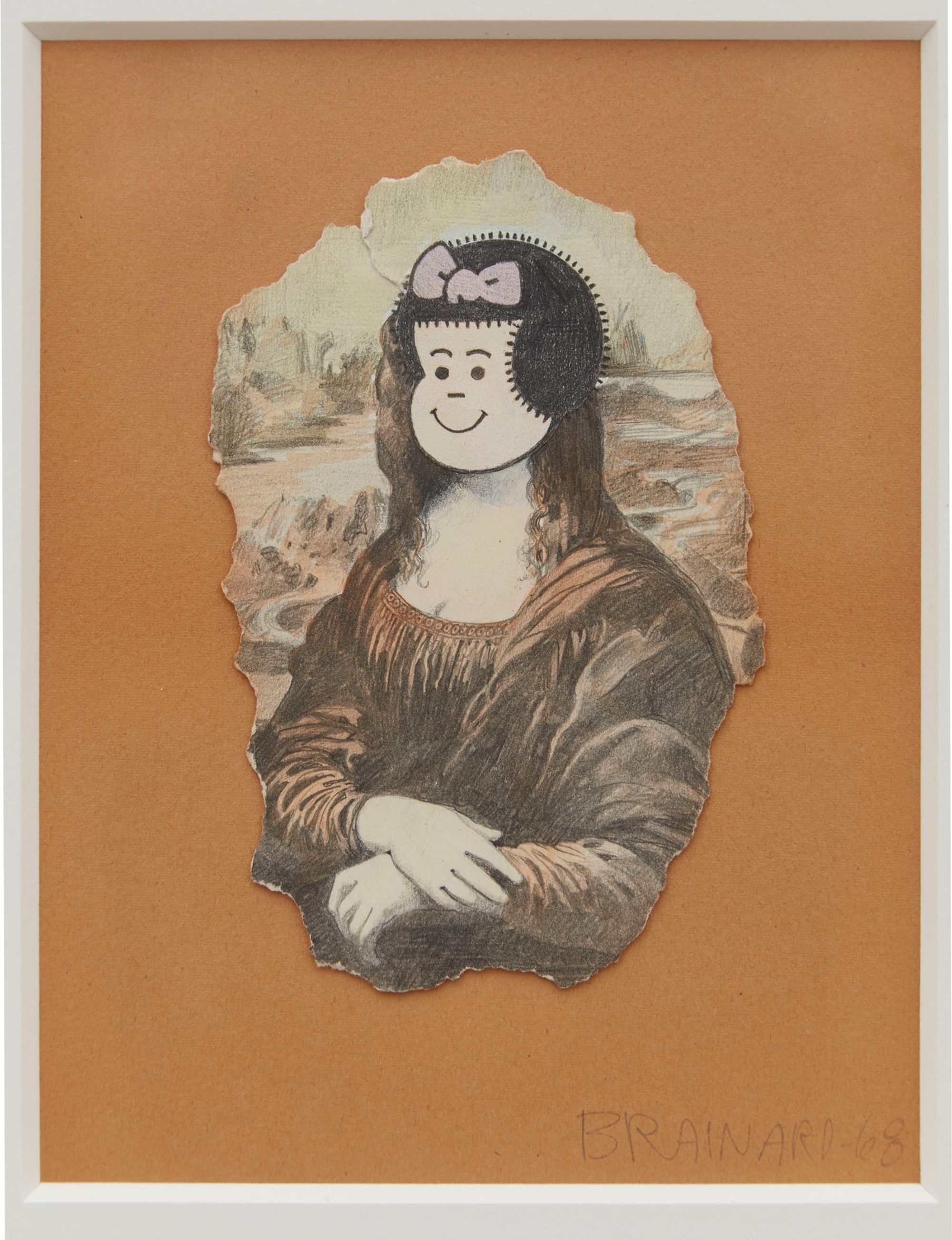 Joe Brainard Nancy as Mona Lisa, 1968 mixed media collage 7 x 9 inches.