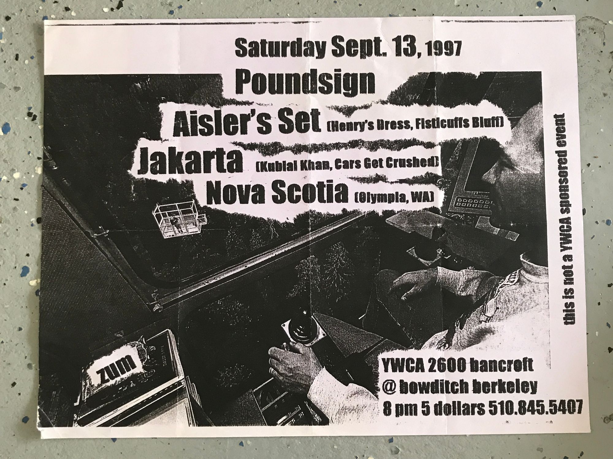 A black and white gig flyer.