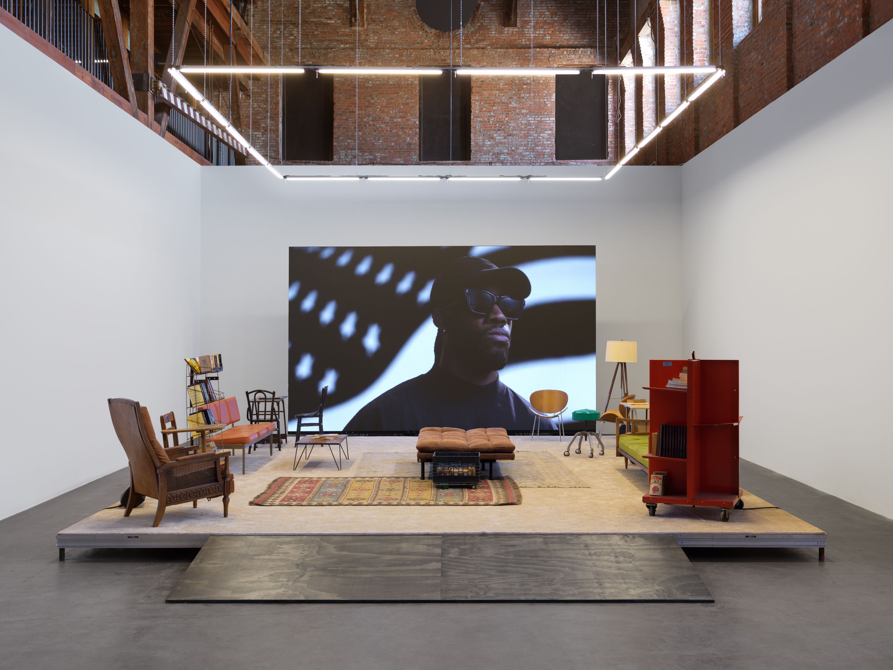 Installation view of American Artist: Shaper of God at Pioneer Works, January 24 - April 13, 2025. 