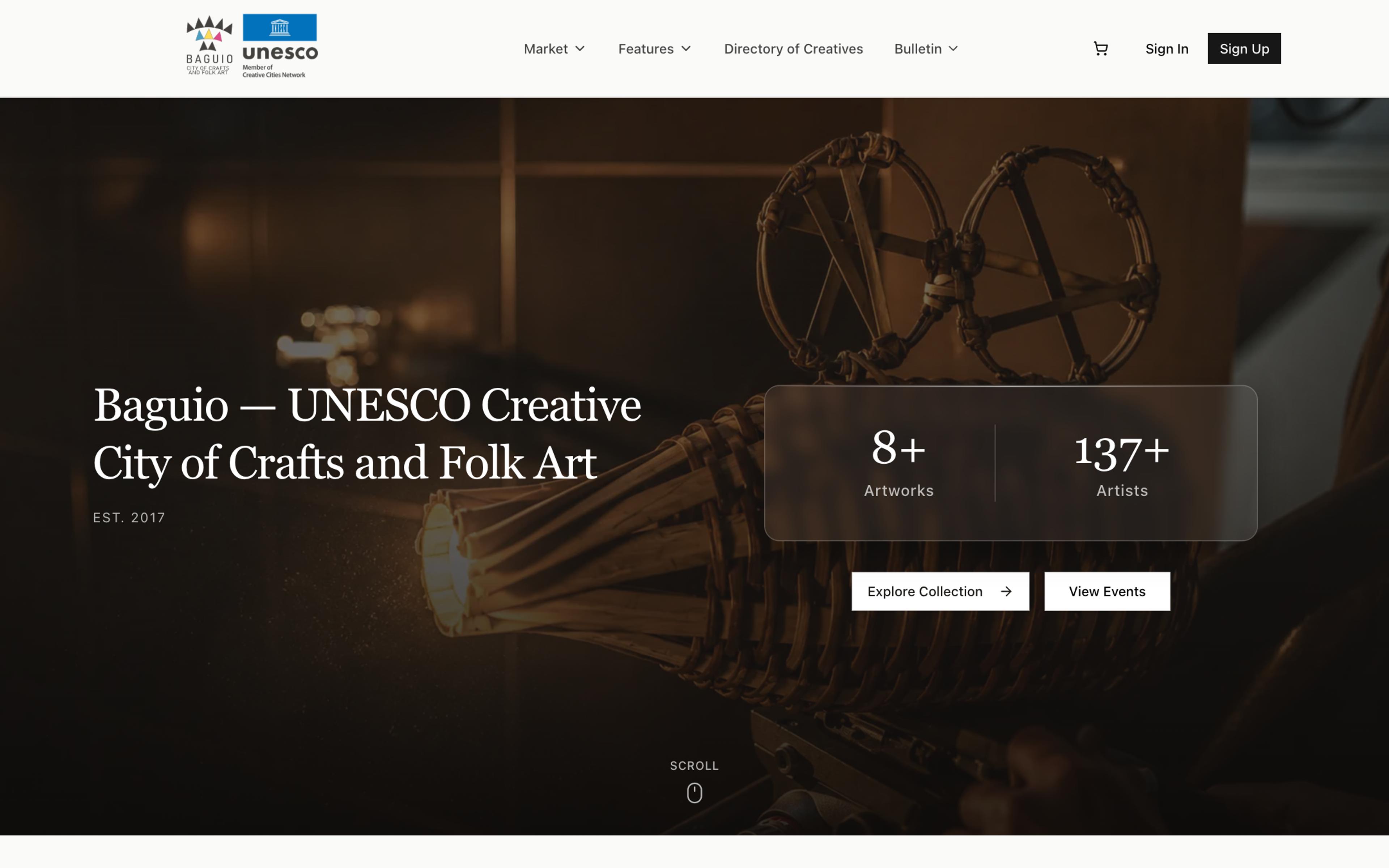 Creative City Baguio homepage
