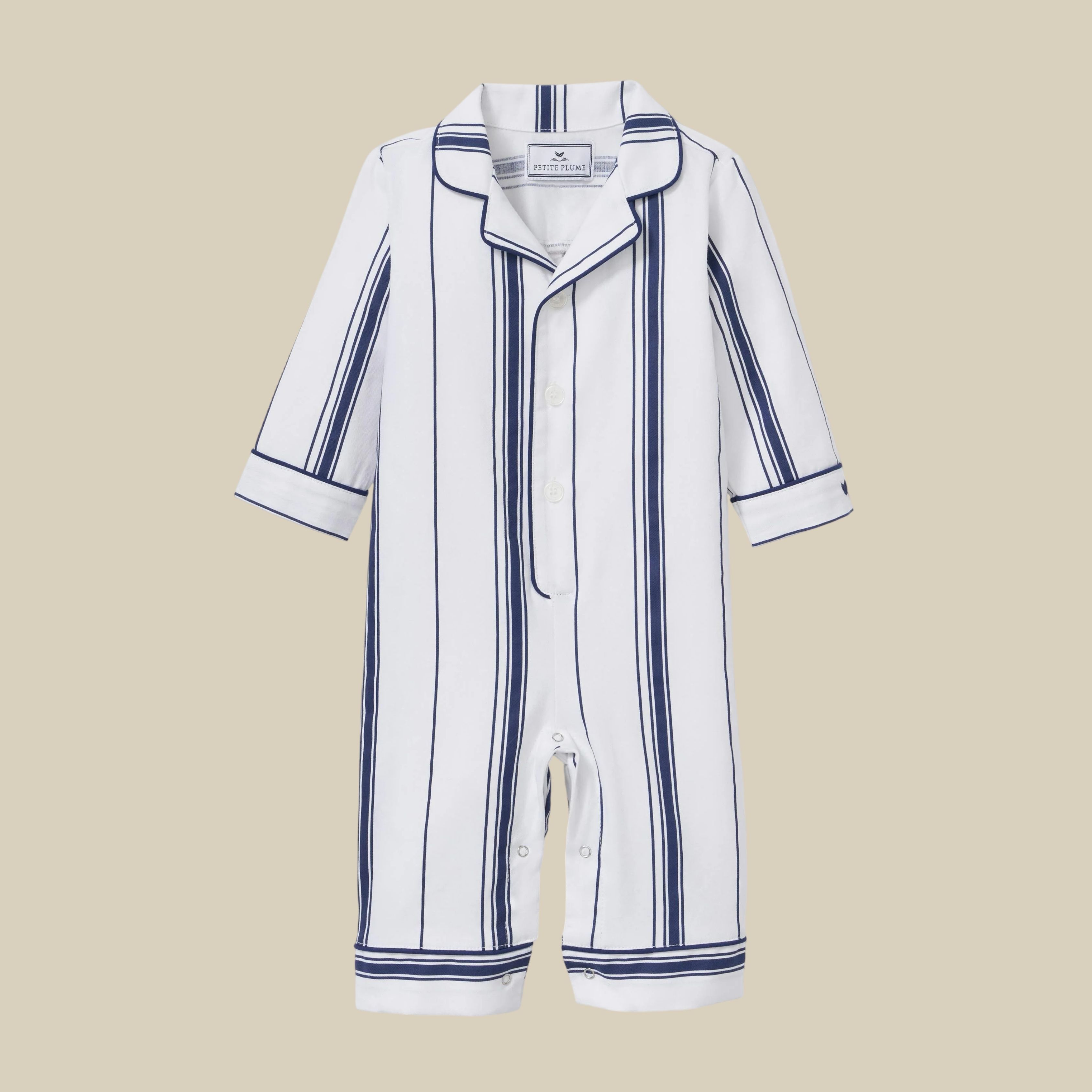 Baby's Twill Classic Romper in Parlor Stripe