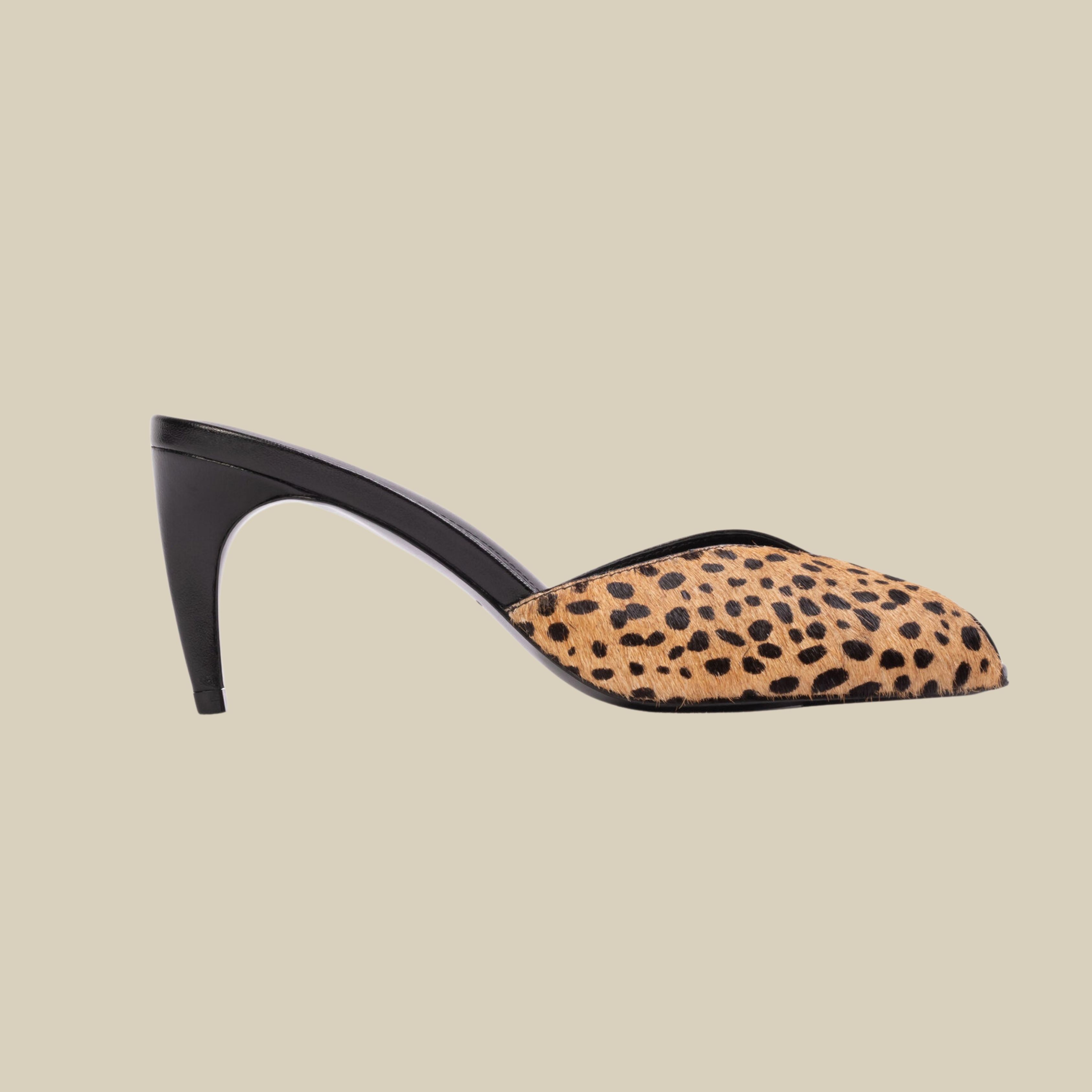Noa Cheetah Pony Hair Mules
