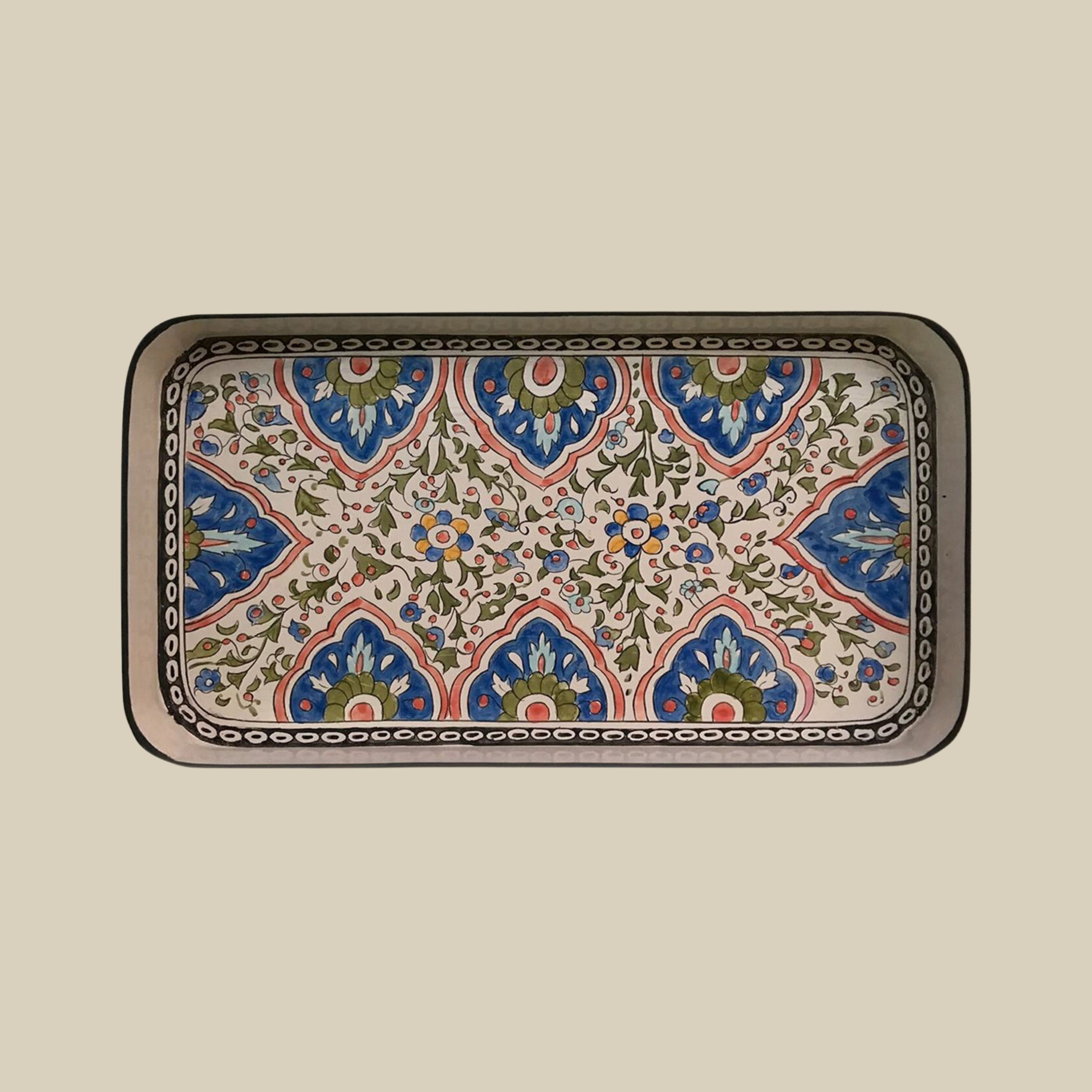 Persian Hand-Painted Decorative Iron Tray