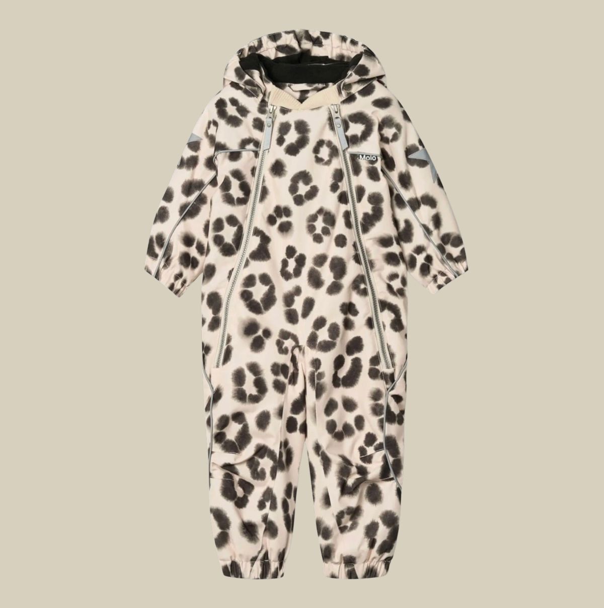 One-Piece Baby Layette Snowsuit Designed for Car Seat, White Asparagus