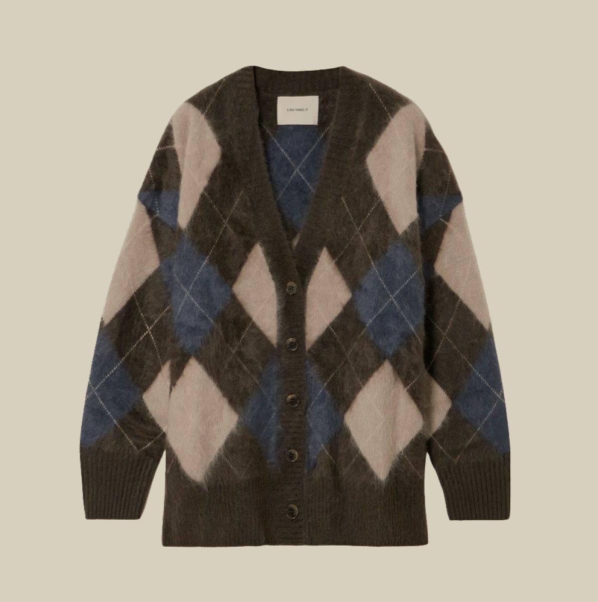 Juniper argyle cashmere sweater