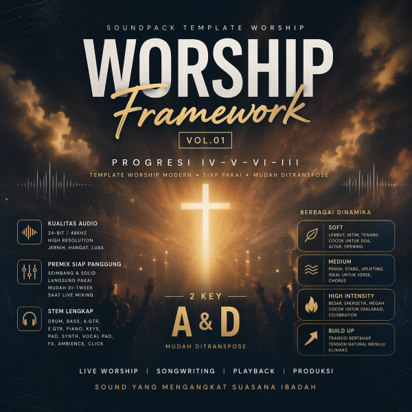 Worship Framework Vol.01 — Soundpack Template Worship Progresi IV–V–VI–III (Key A & D)